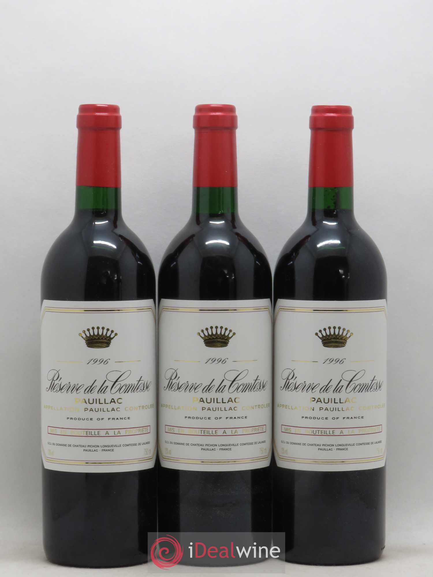 Réserve de la Comtesse Second Vin 1996 - Lot de 3 bouteilles - 0
