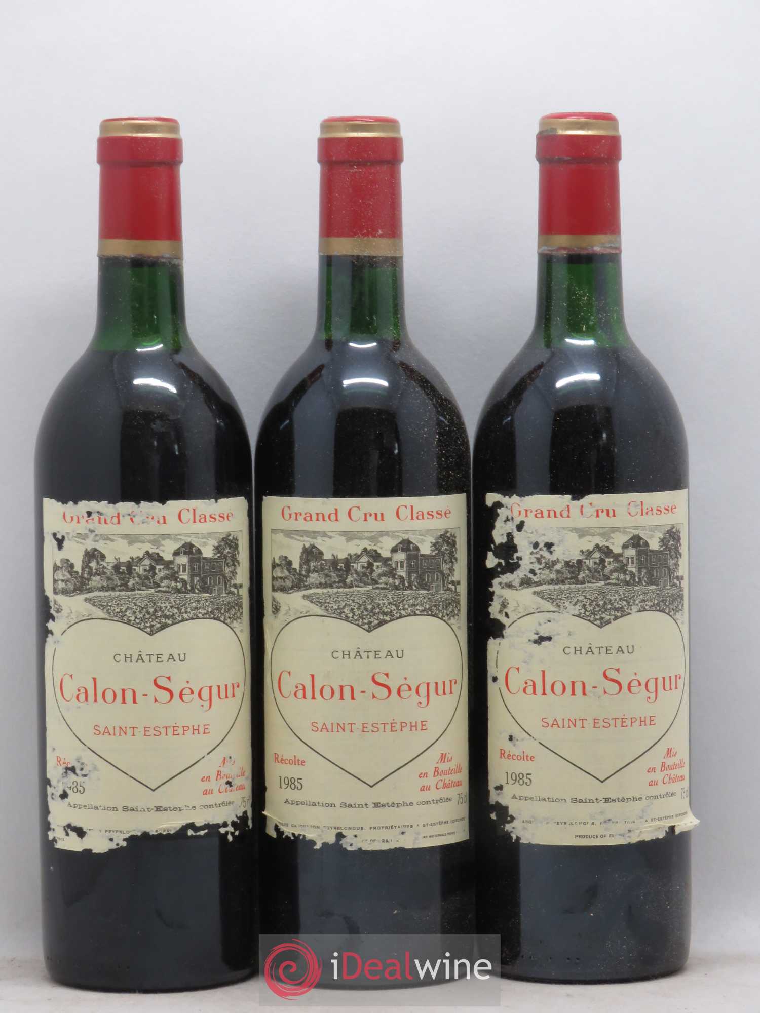 Château Calon Ségur 3ème Grand Cru Classé 1985 - Lot de 3 bouteilles - 0