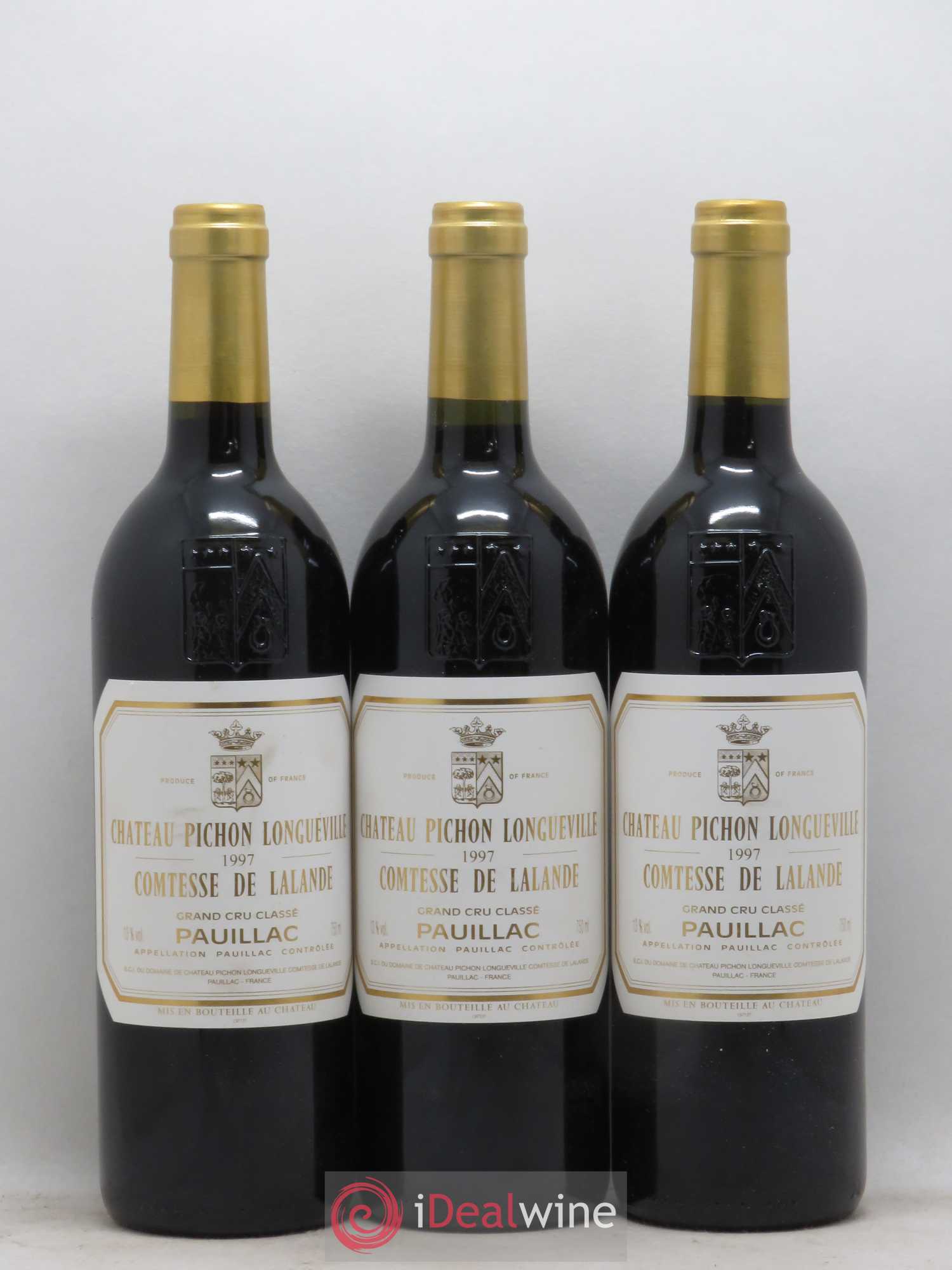 Château Pichon Longueville Comtesse de Lalande 2ème Grand Cru Classé 1997 - Lot de 3 bouteilles - 0