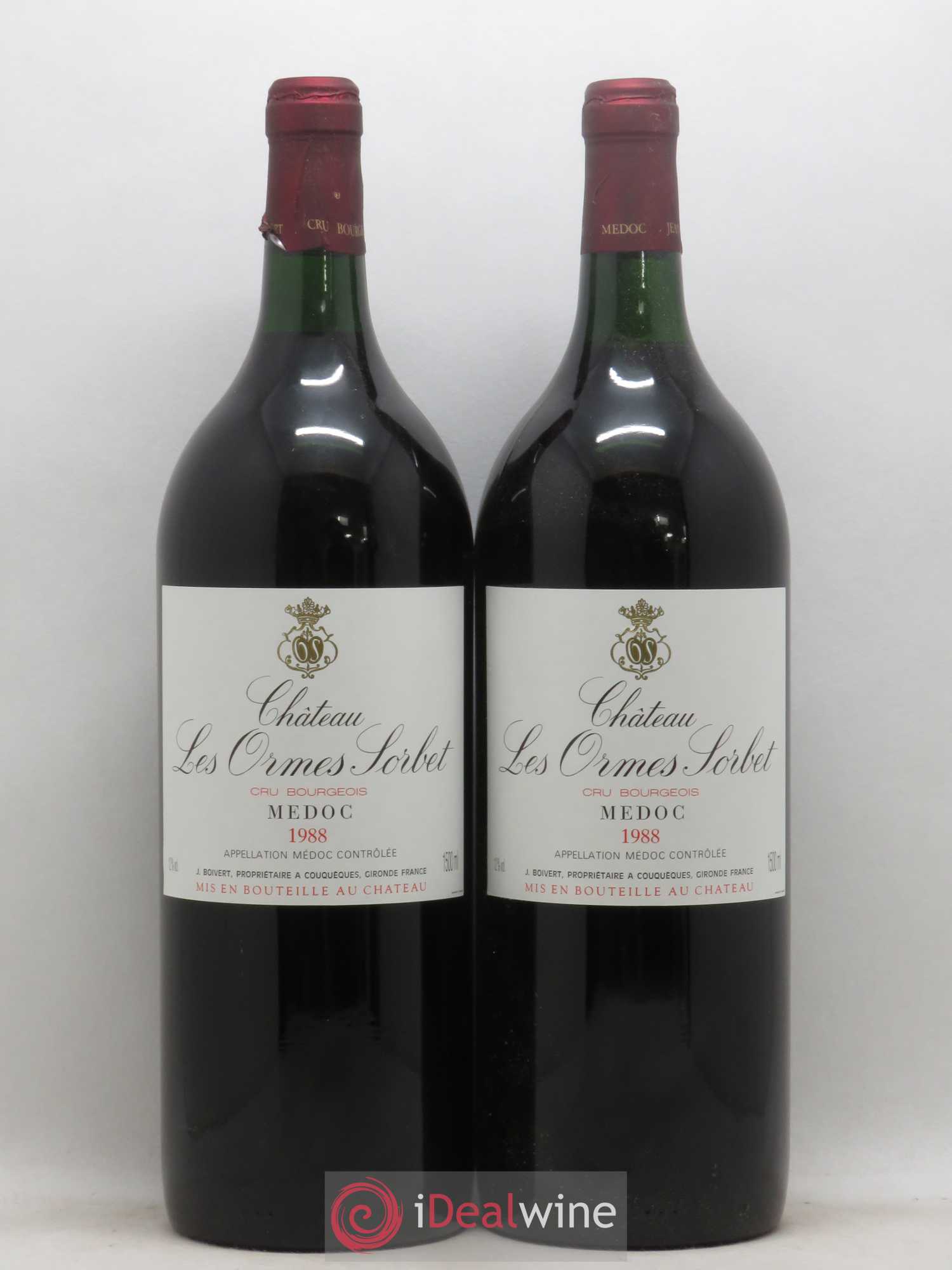 Château les Ormes Sorbet Cru Bourgeois 1988 - Lot de 2 magnums - 0