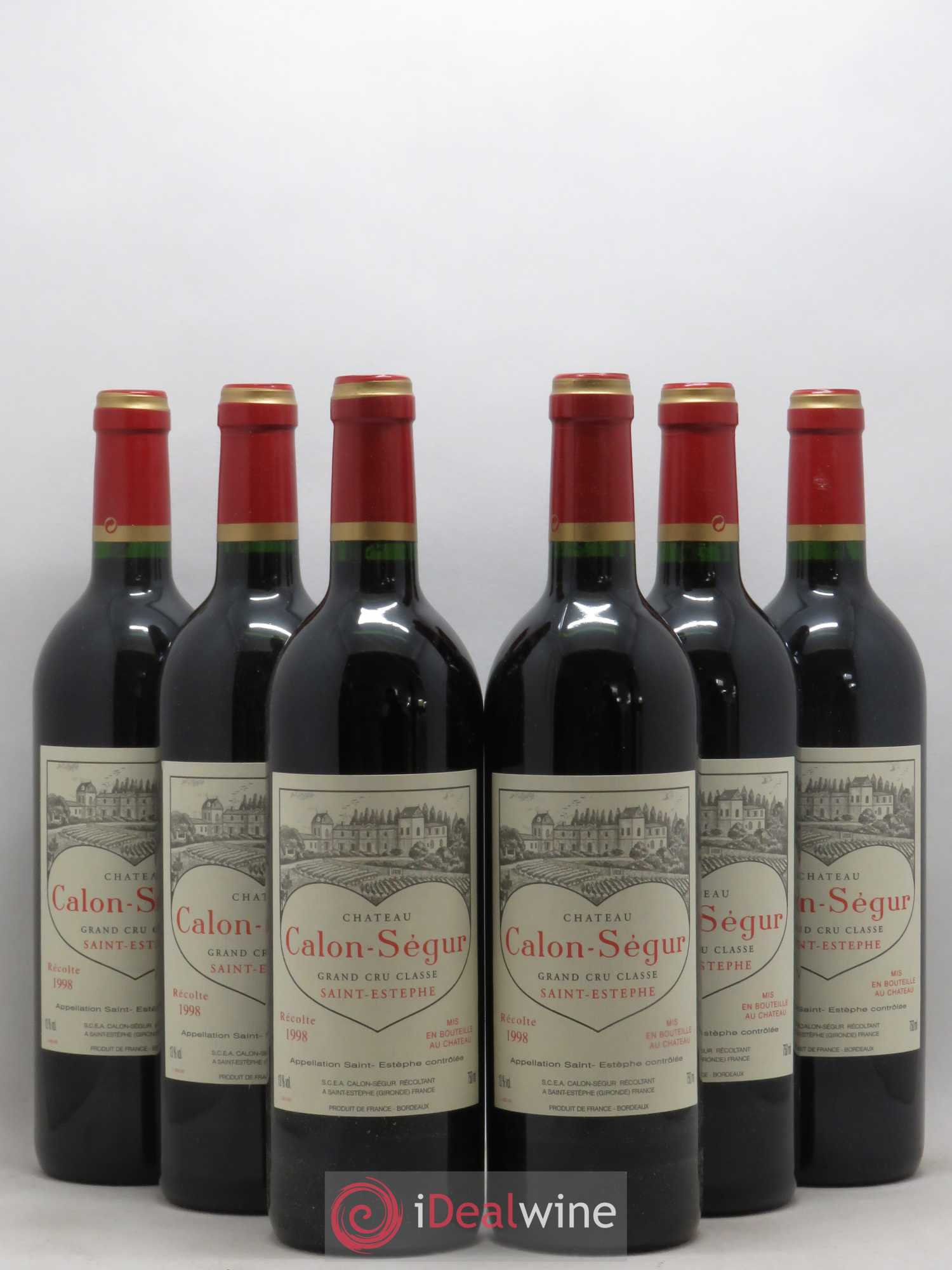 Château Calon Ségur 3ème Grand Cru Classé 1998 - Lot de 6 bouteilles - 0