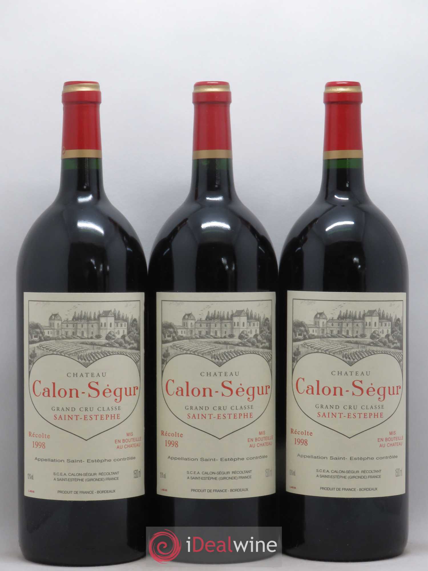 Château Calon Ségur 3ème Grand Cru Classé 1998 - Lot de 3 magnums - 0