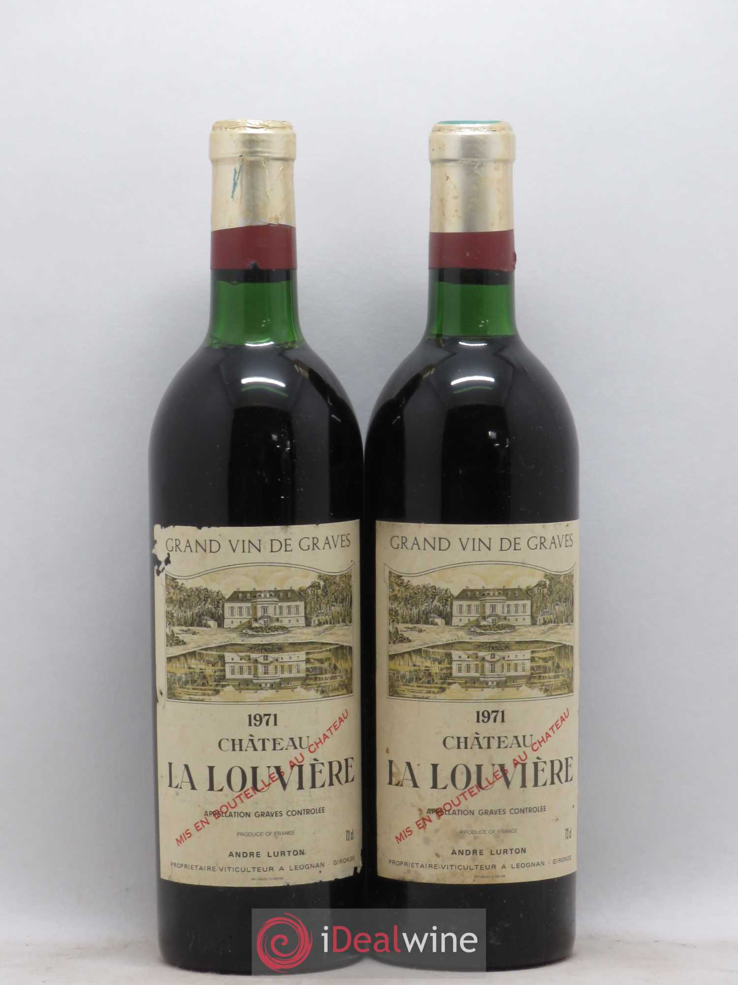 Château la Louvière 1971 - Lot de 2 bouteilles - 0