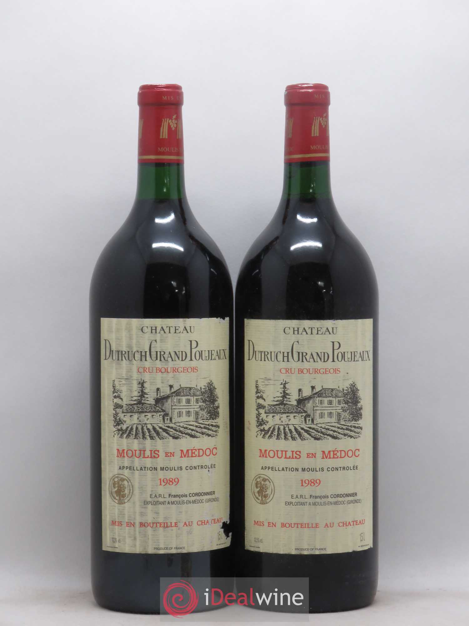 Château Dutruch Grand Poujeaux Cru Bourgeois 1989 - Lot de 2 magnums - 0