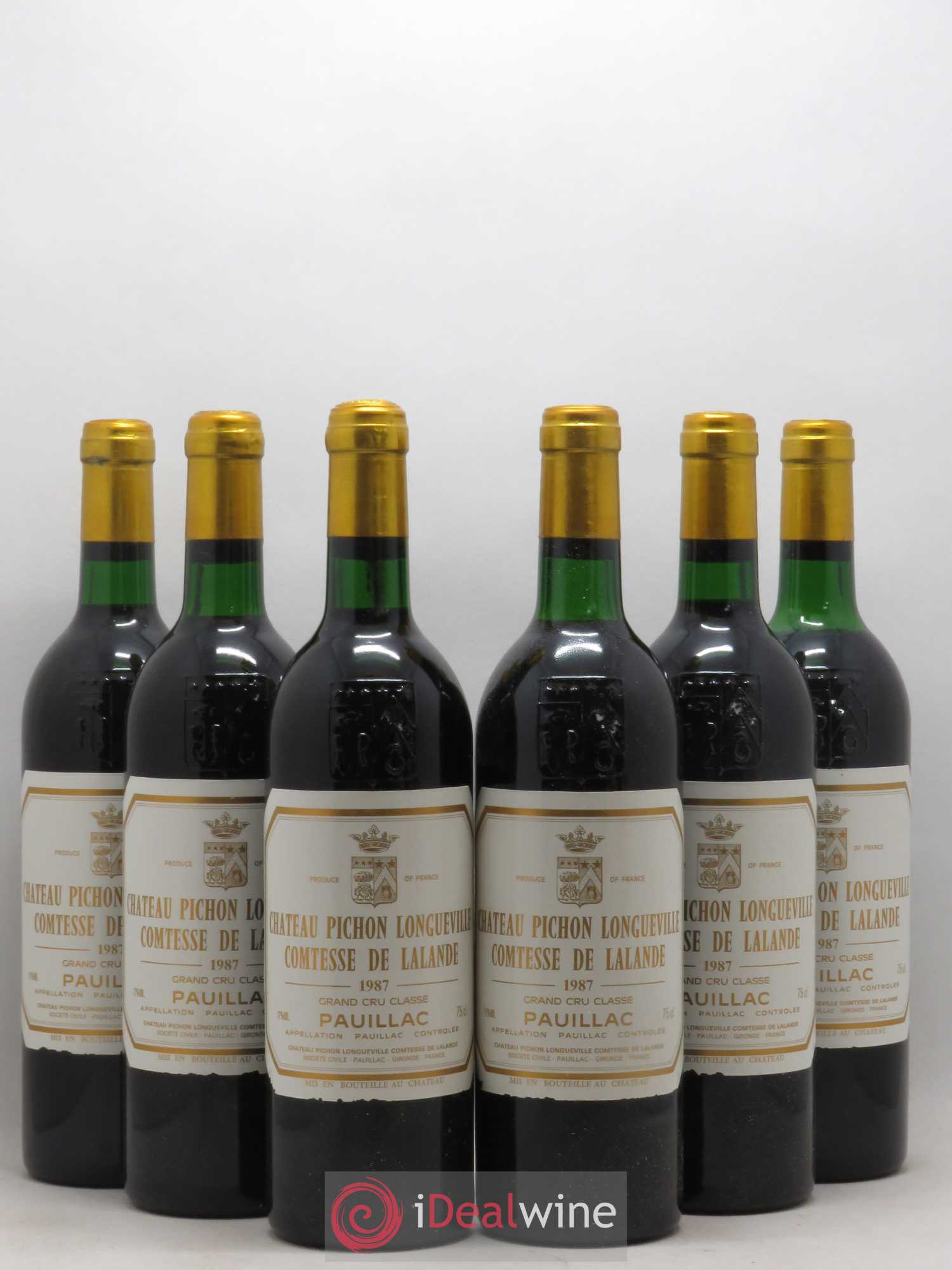 Château Pichon Longueville Comtesse de Lalande 2ème Grand Cru Classé 1987 - Lot de 6 bouteilles - 0