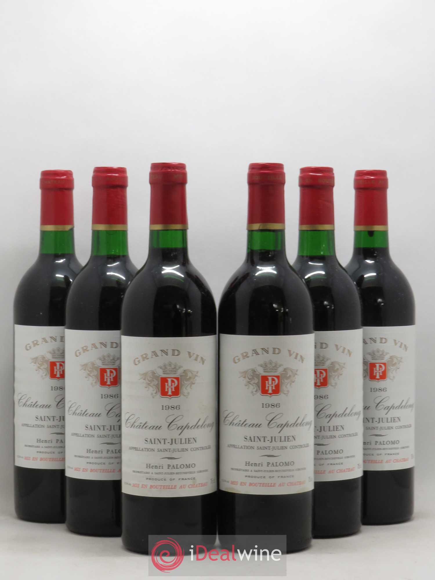 Saint-Julien Capdelong 1986 - Lot de 6 bouteilles - 0