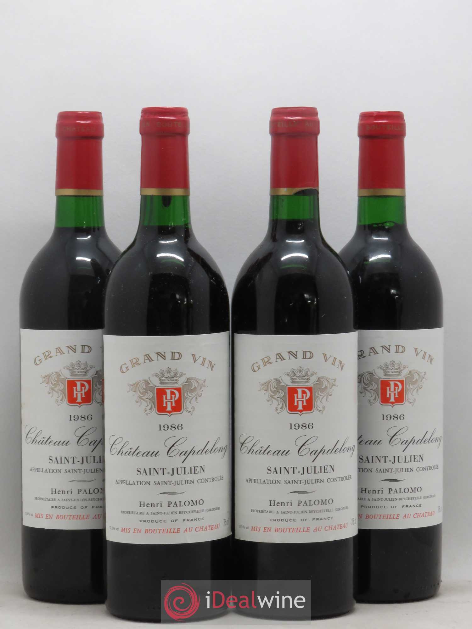 Saint-Julien Capdelong 1986 - Lot de 4 bouteilles - 0