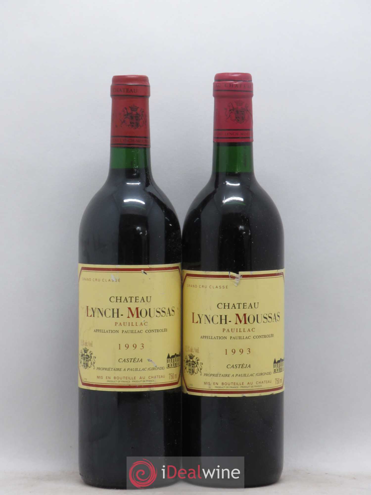 Château Lynch Moussas 5ème Grand Cru Classé 1993 - Lot de 2 bouteilles - 0