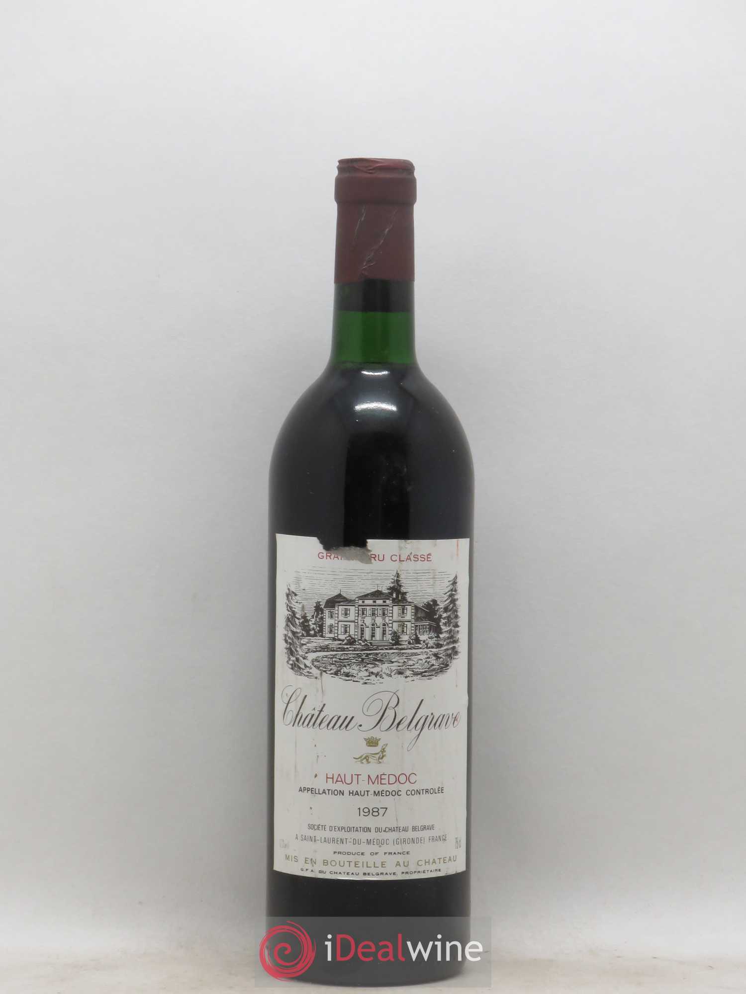 Château Belgrave 5ème Grand Cru Classé 1987 - Lot de 1 bouteille - 0