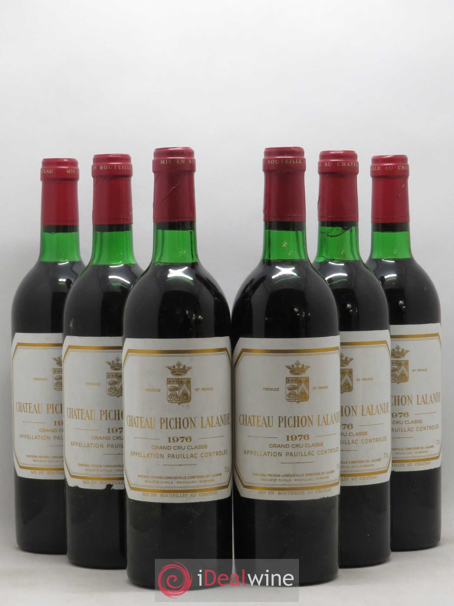 Château Pichon Longueville Comtesse de Lalande 2ème Grand Cru Classé 1976 - Lot de 6 bouteilles - 0