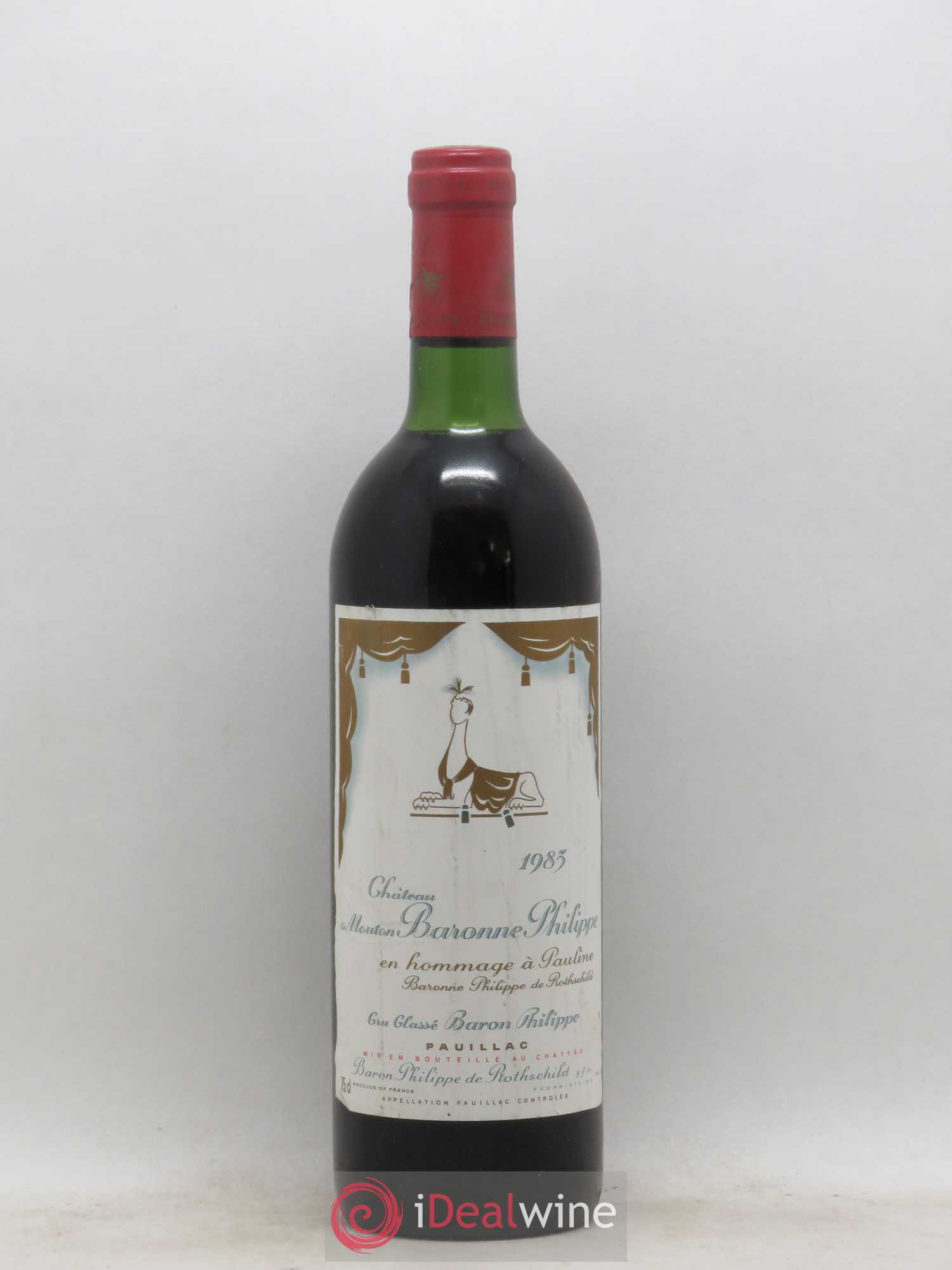 Château d' Armailhac - Mouton Baron(ne) Philippe 5ème Grand Cru Classé 1983 - Lot de 1 bouteille - 0