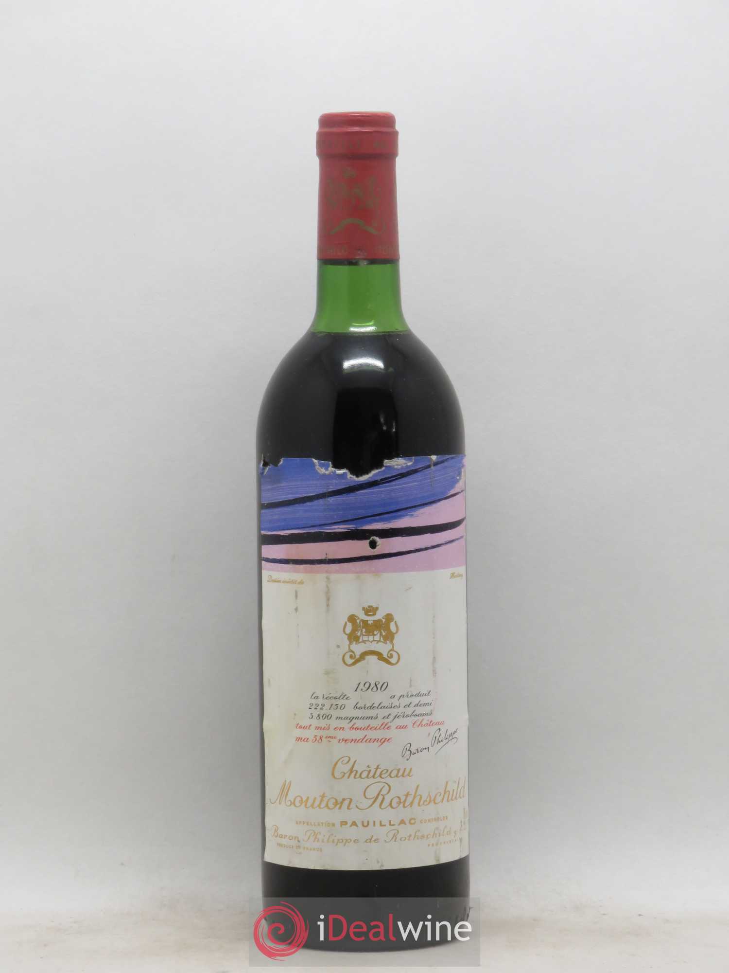 Château Mouton Rothschild 1er Grand Cru Classé 1980 - Lot de 1 bouteille - 0