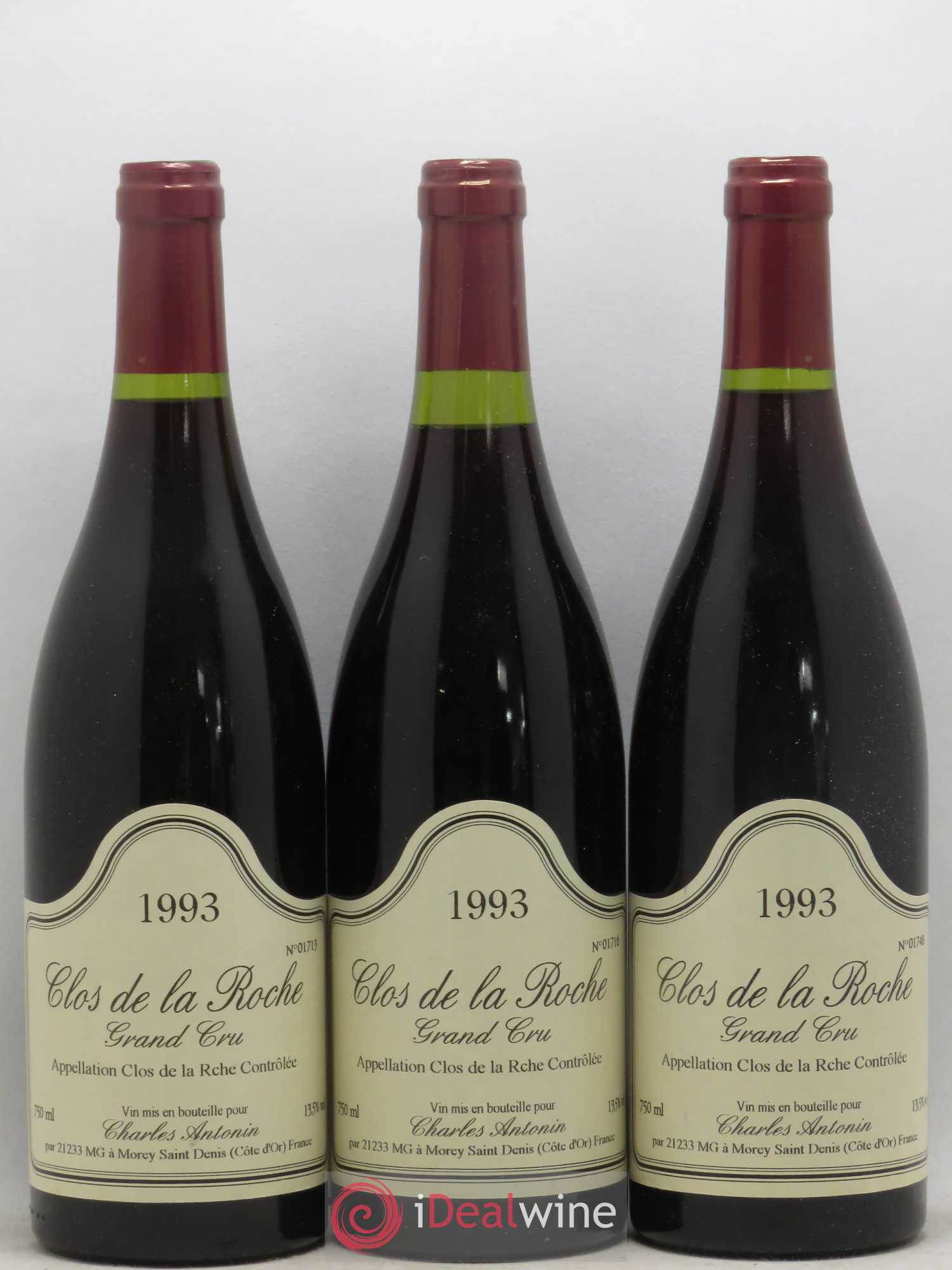 Clos de la Roche Grand Cru Charles Antonin 1993 - Lot de 3 bouteilles - 0
