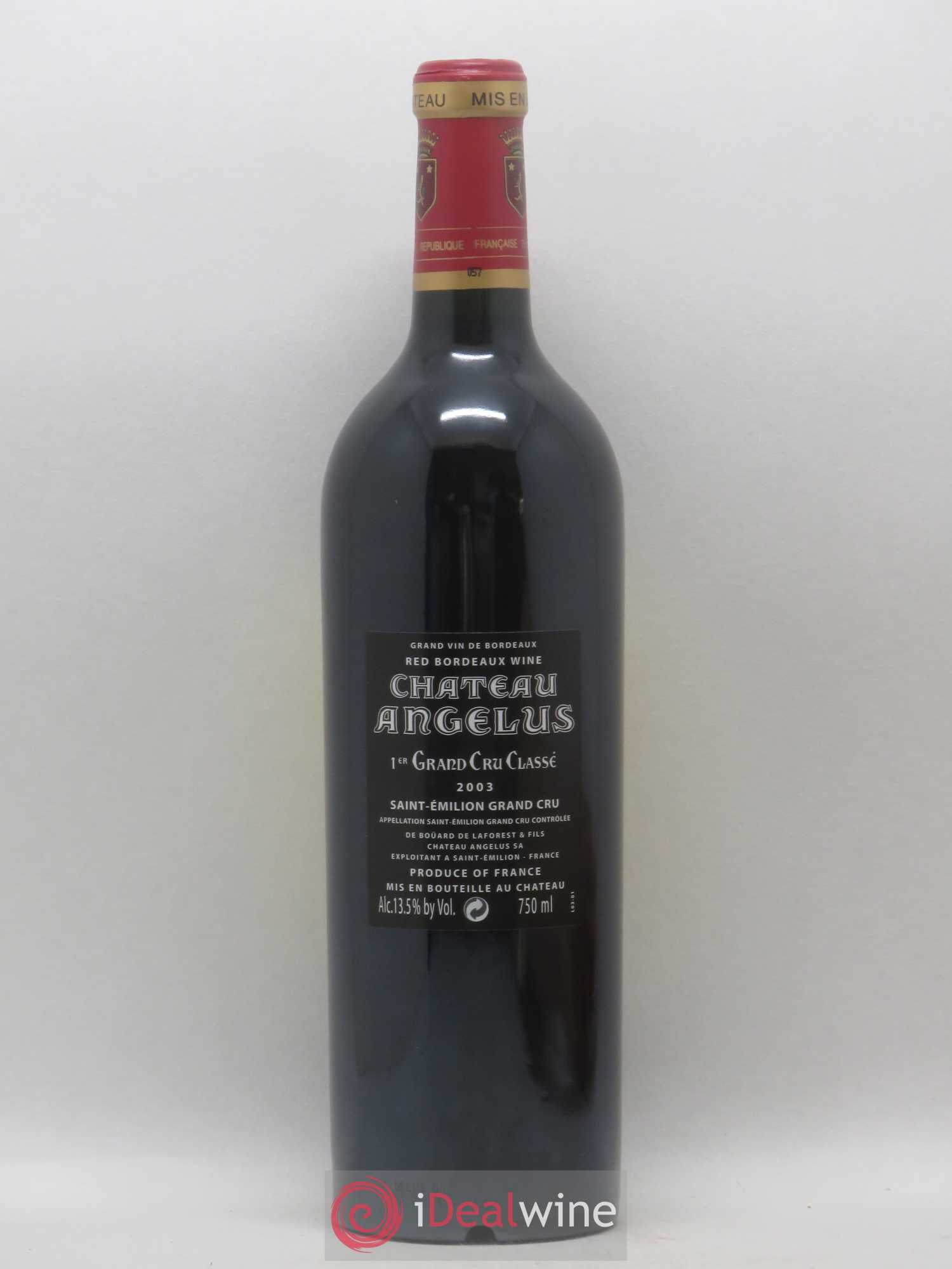 Château Angélus 1er Grand Cru Classé A 2003 - Lot de 1 bouteille - 1