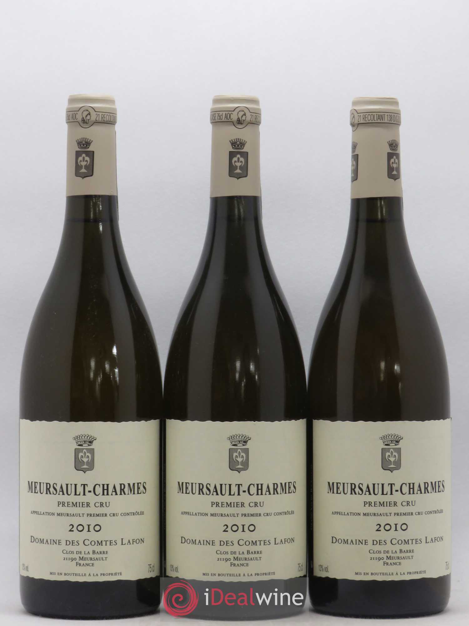 Meursault 1er Cru Charmes Comtes Lafon (Domaine des) 2010 - Lot de 3 bouteilles - 0