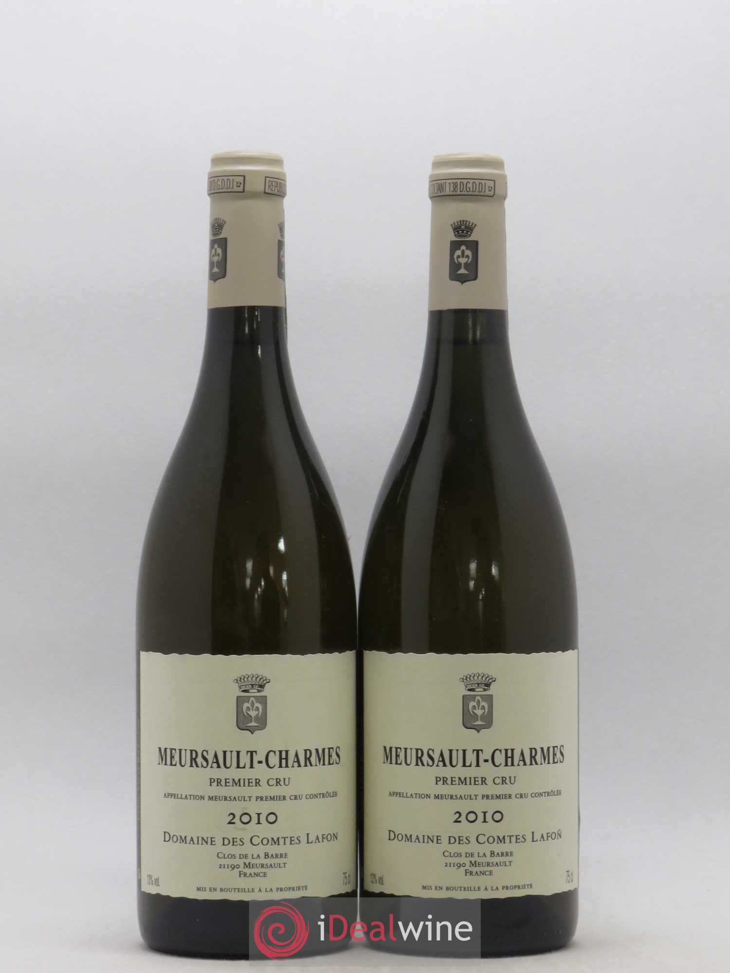 Meursault 1er Cru Charmes Comtes Lafon (Domaine des) 2010 - Lot de 2 bouteilles - 0