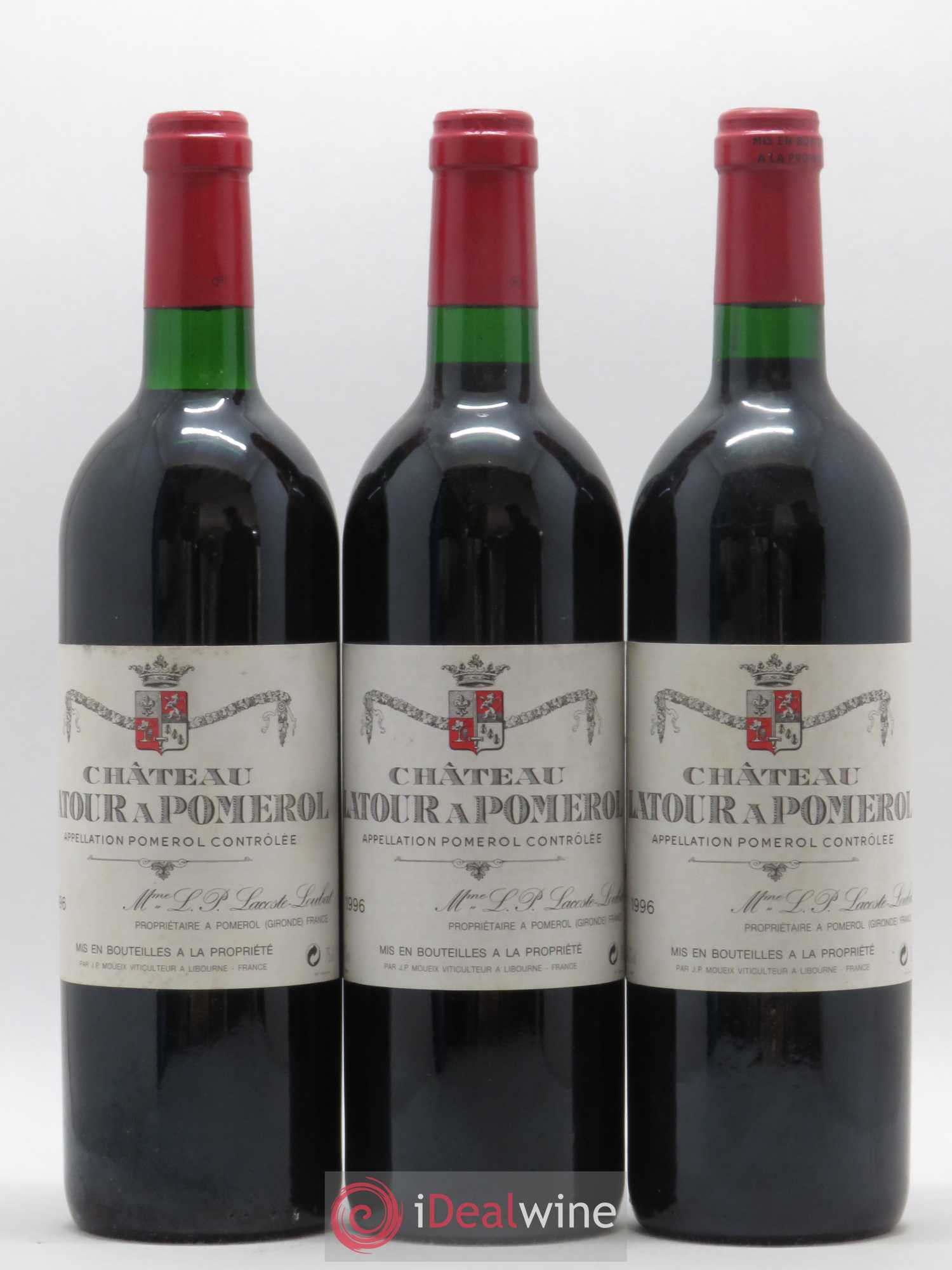 Château Latour à Pomerol 1996 - Lot de 3 bouteilles - 0