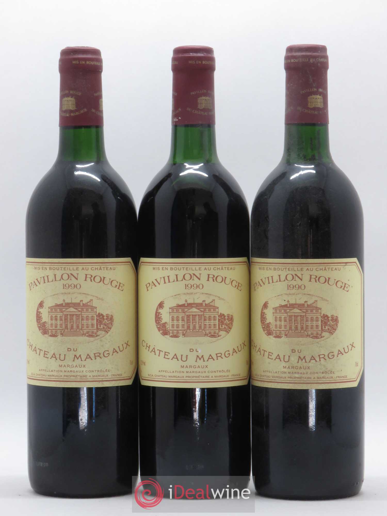 Pavillon Rouge du Château Margaux Second Vin 1990 - Lot de 3 bouteilles - 0