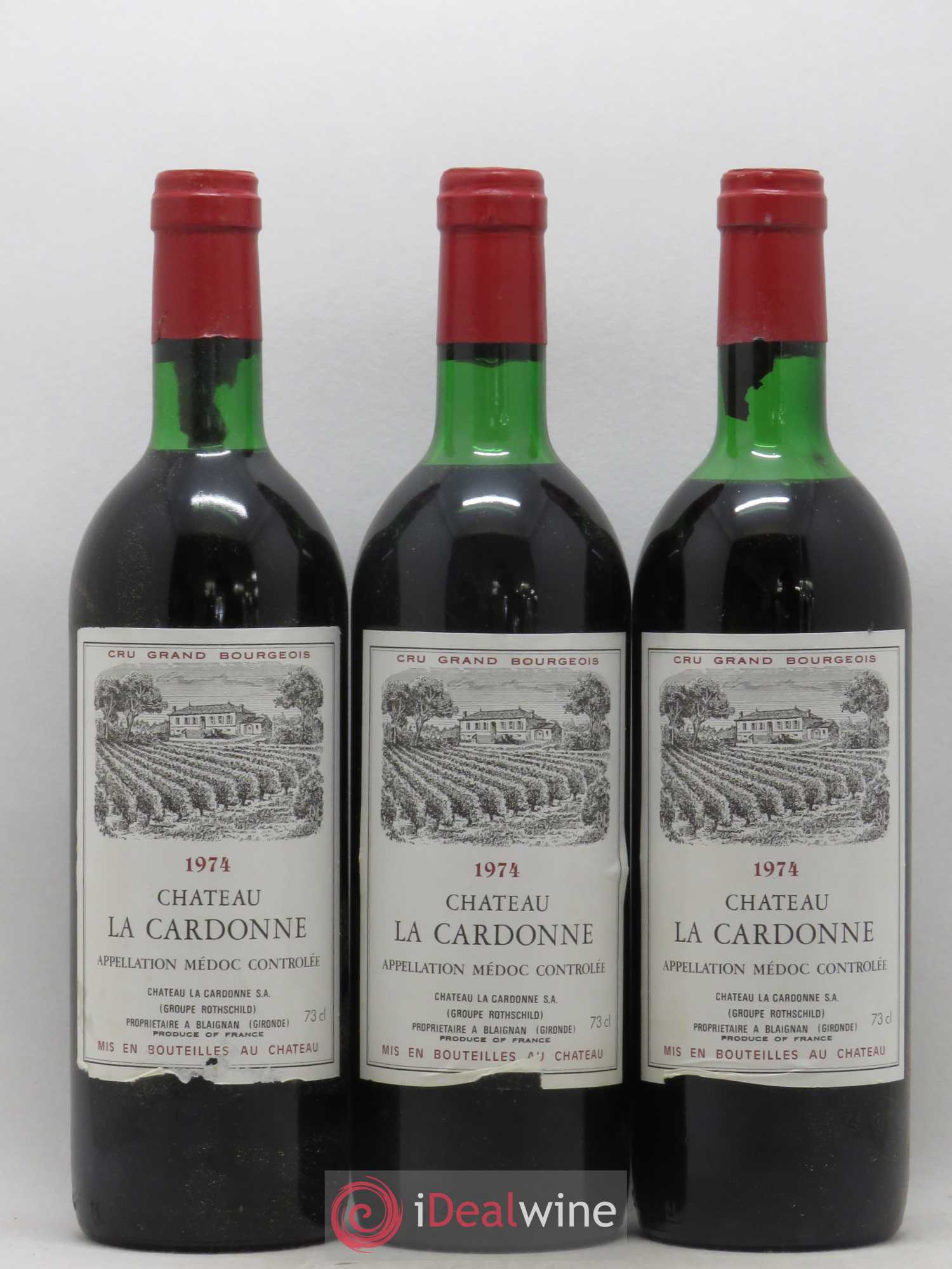 Château la Cardonne Cru Bourgeois 1974 - Lot de 6 bouteilles - 1
