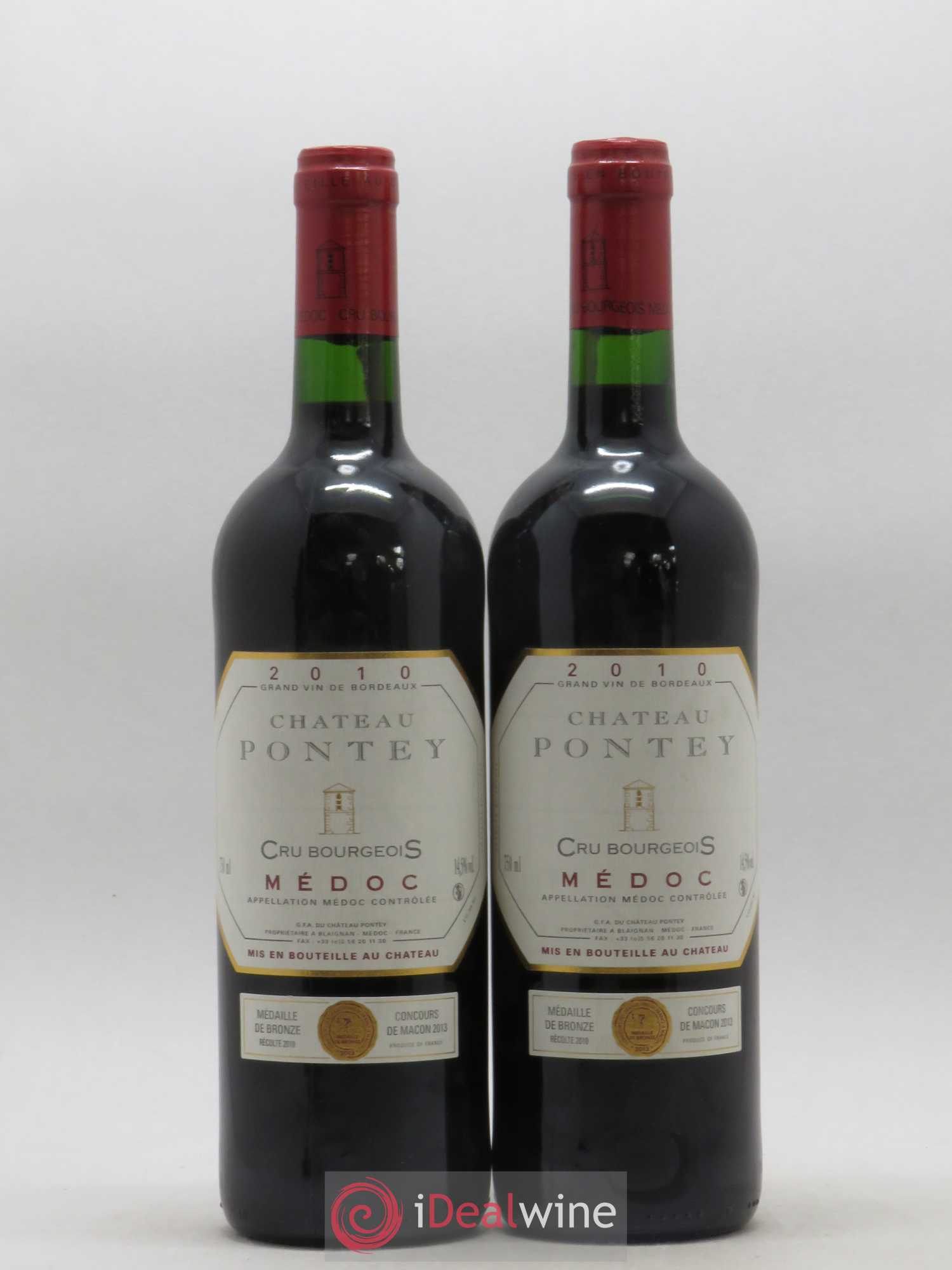 Château Pontey Cru Bourgeois (sans prix de réserve) 2010 - Lot de 2 bouteilles - 0