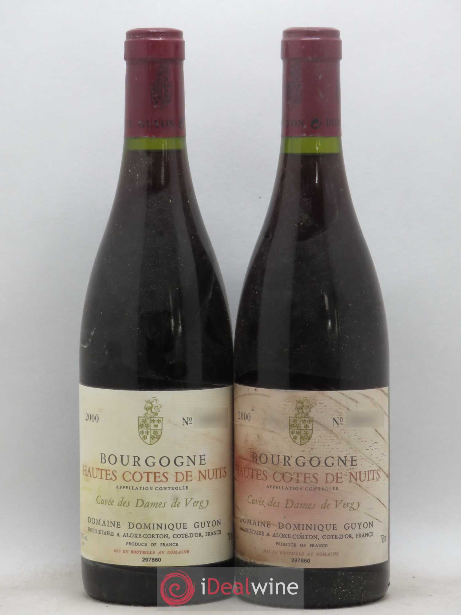 Hautes-Côtes de Nuits Cuvée des Dames de Vergy Dominique Guyon 2000 - Posten von 2 Flaschen - 0