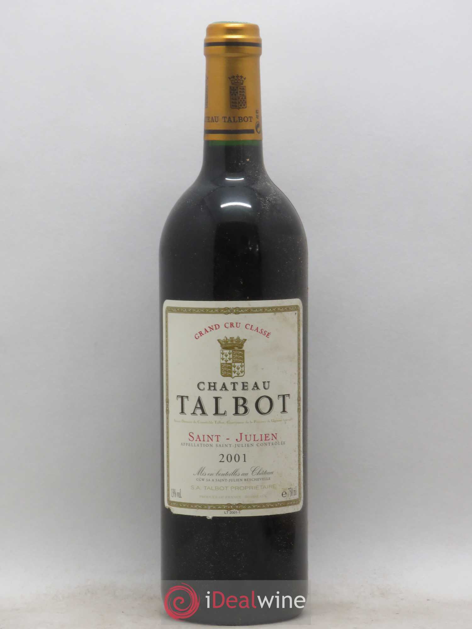 Château Talbot 4ème Grand Cru Classé 2001 - Lot de 1 bouteille - 0