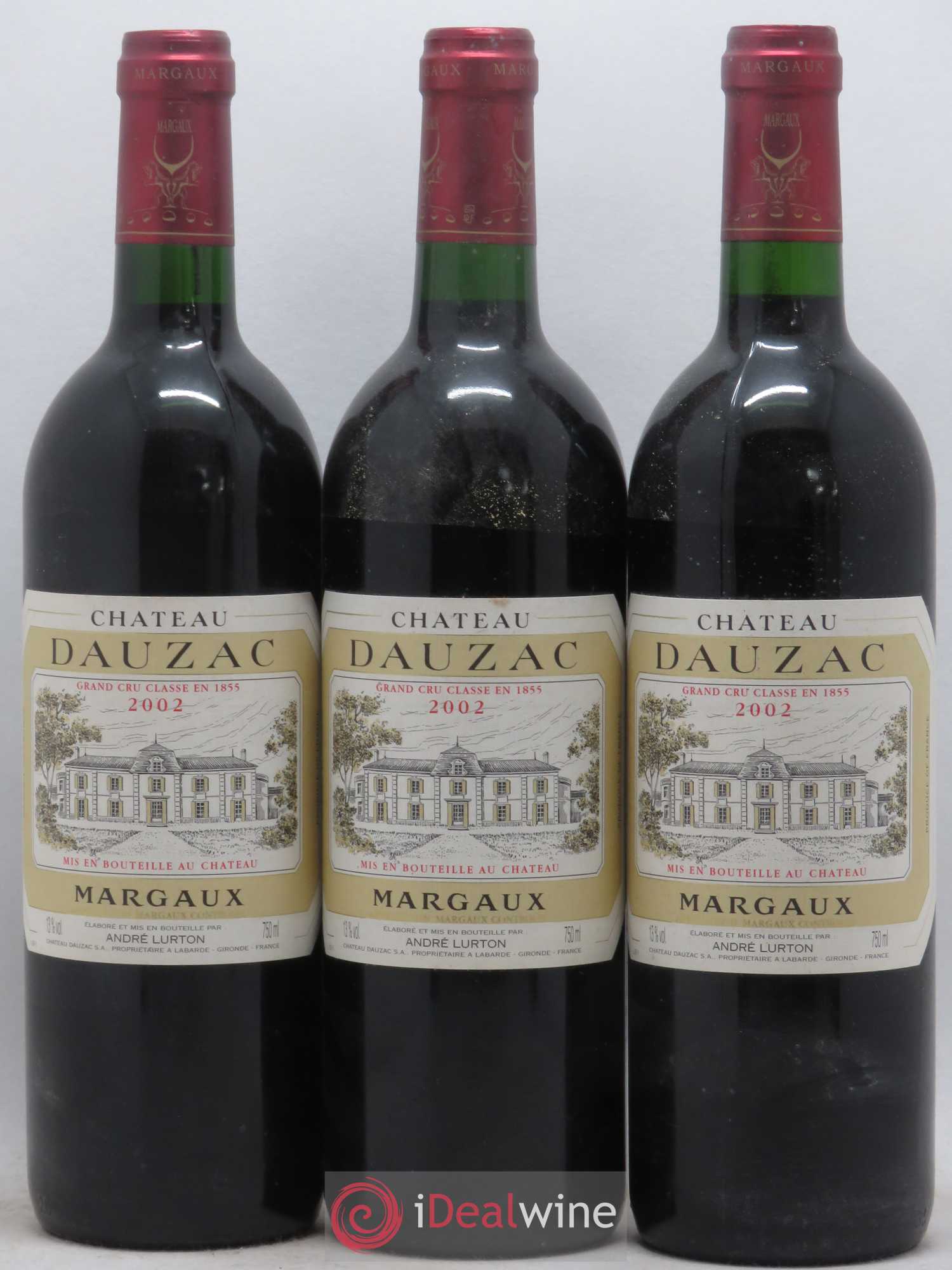 Château Dauzac 5ème Grand Cru Classé 2002 - Lot de 3 bouteilles - 0