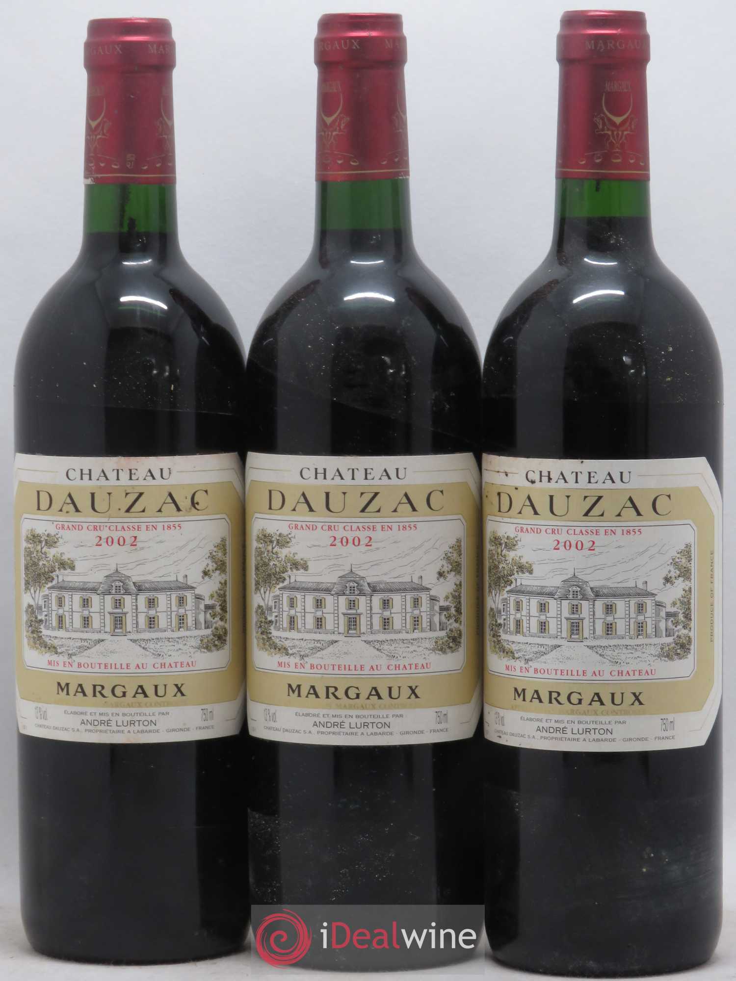 Château Dauzac 5ème Grand Cru Classé 2002 - Lot de 3 bouteilles - 0