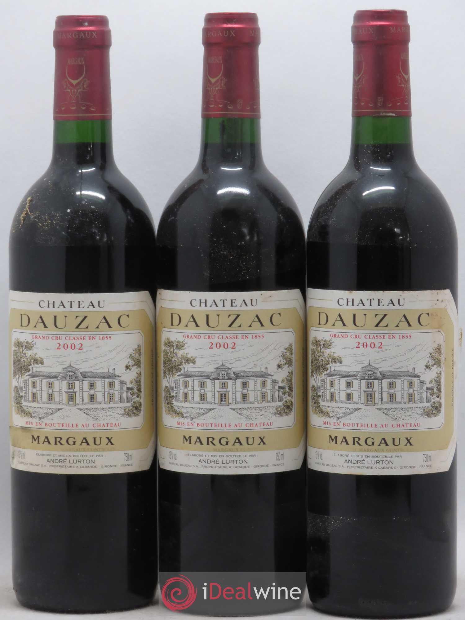Château Dauzac 5ème Grand Cru Classé 2002 - Lot de 3 bouteilles - 0