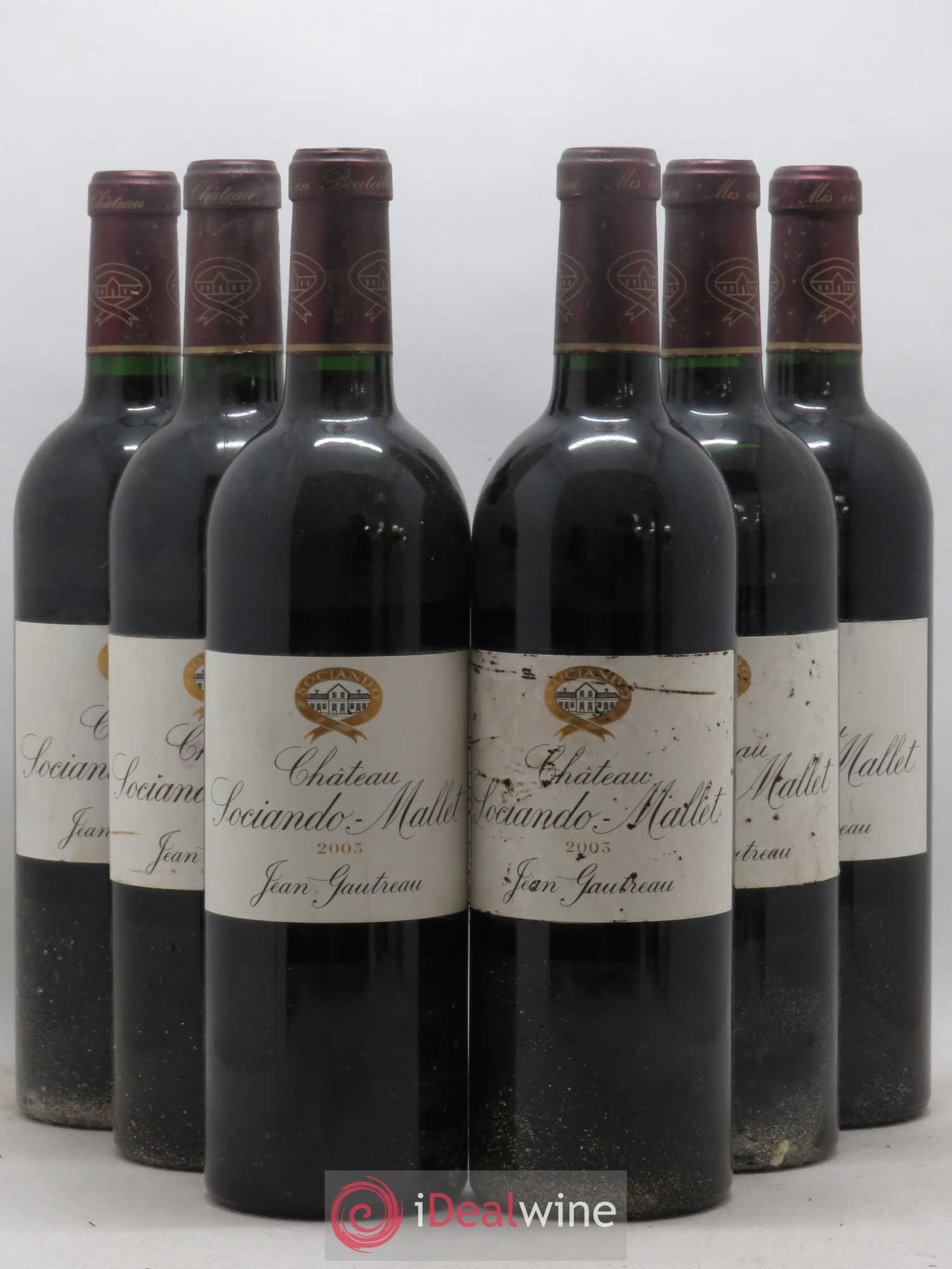 Château Sociando Mallet 2003 - Lot de 6 bouteilles - 0