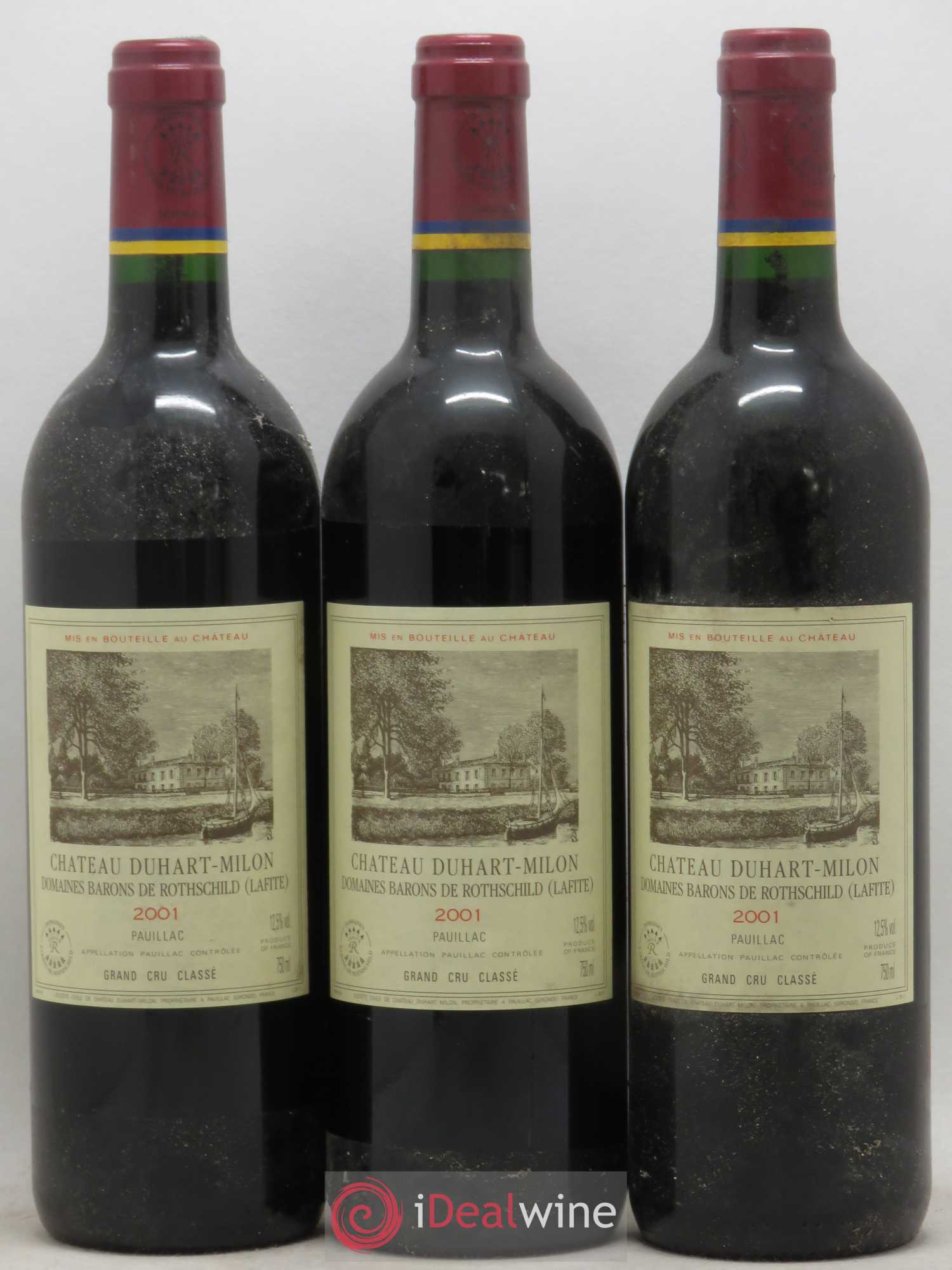 Château Duhart-Milon 4ème Grand Cru Classé 2001 - Lot de 3 bouteilles - 0