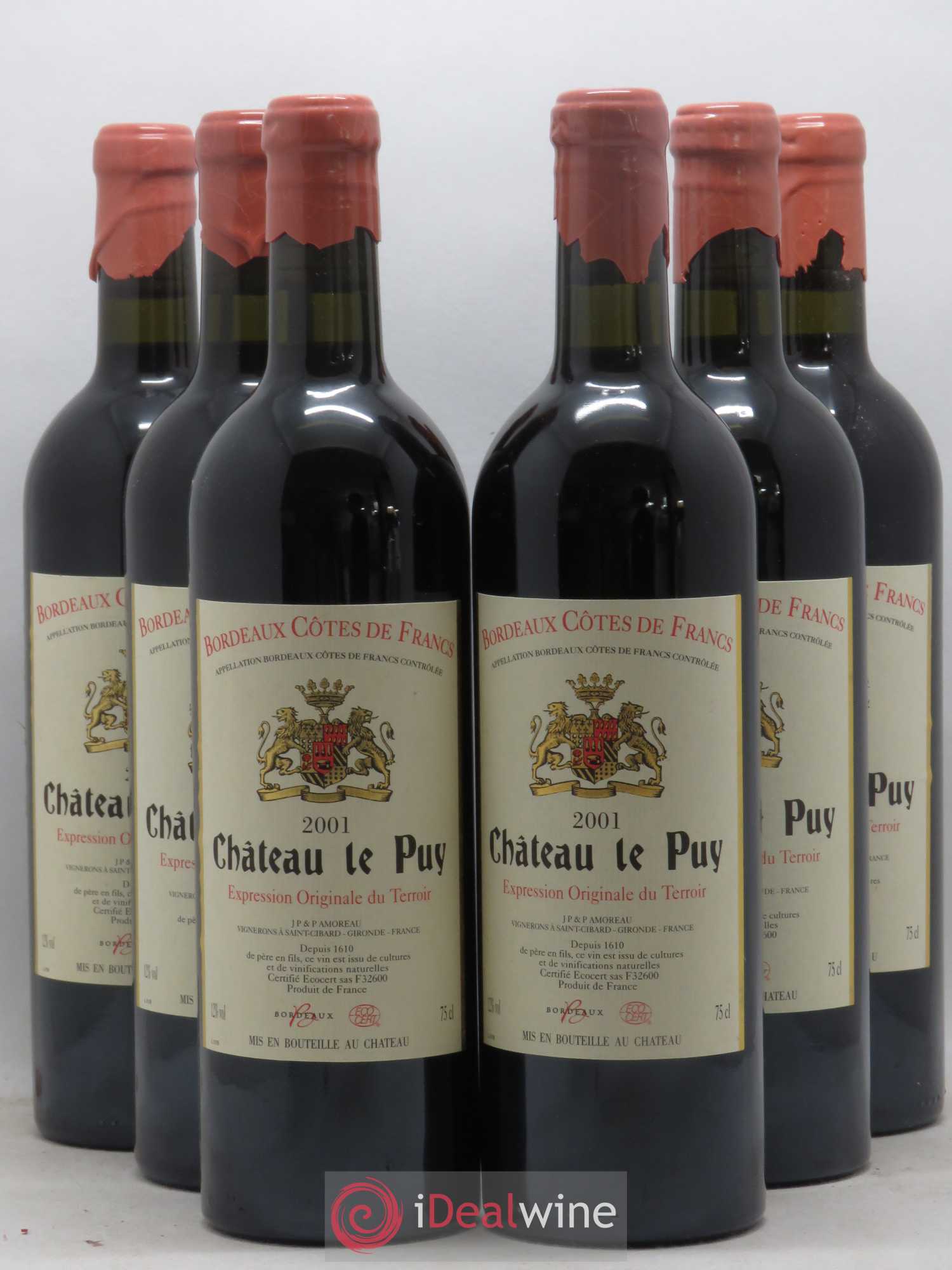 Château Le Puy 2001 - Lot de 6 bouteilles - 0