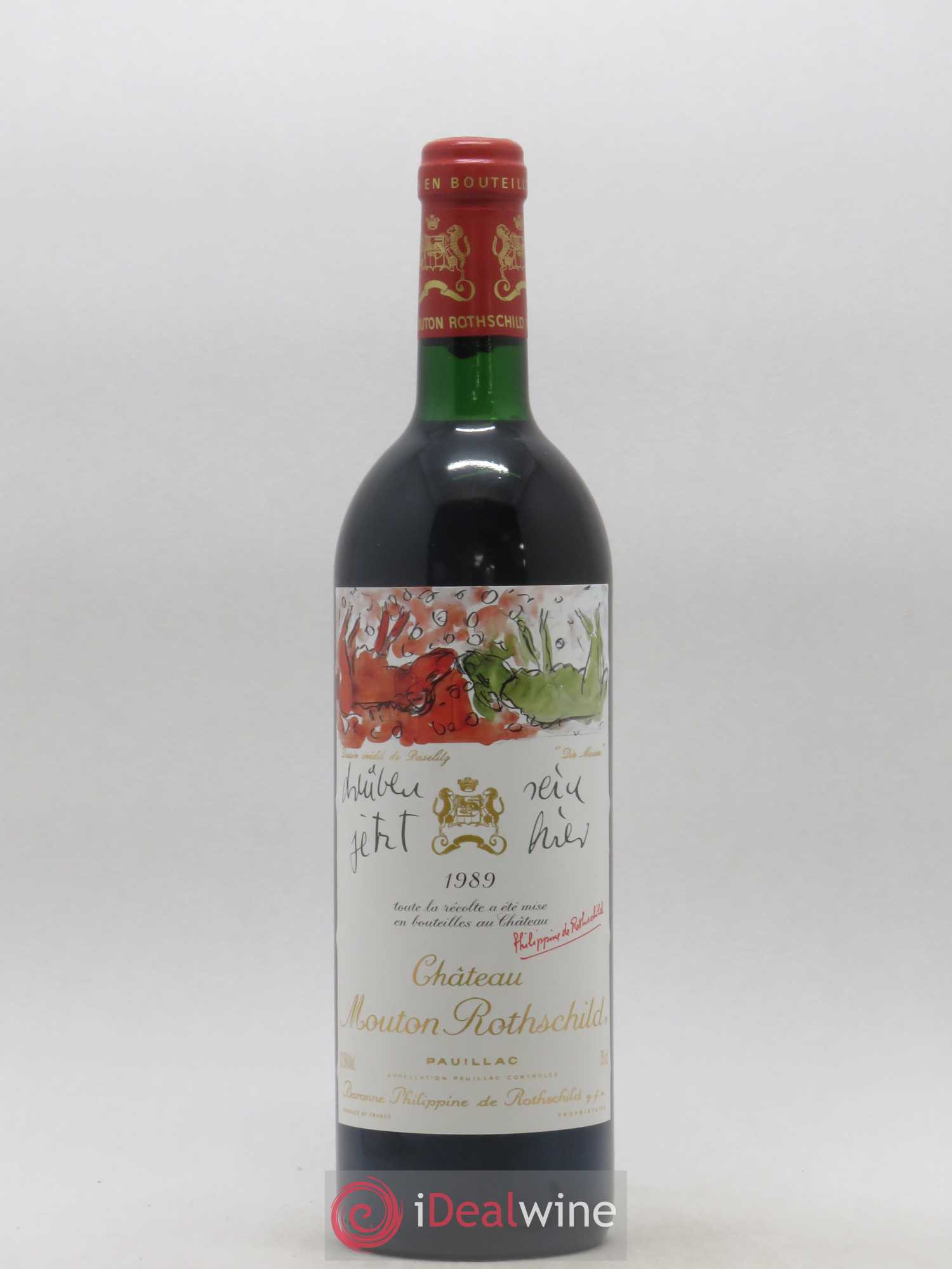 Château Mouton Rothschild 1er Grand Cru Classé 1989 - Lot de 1 bouteille - 0