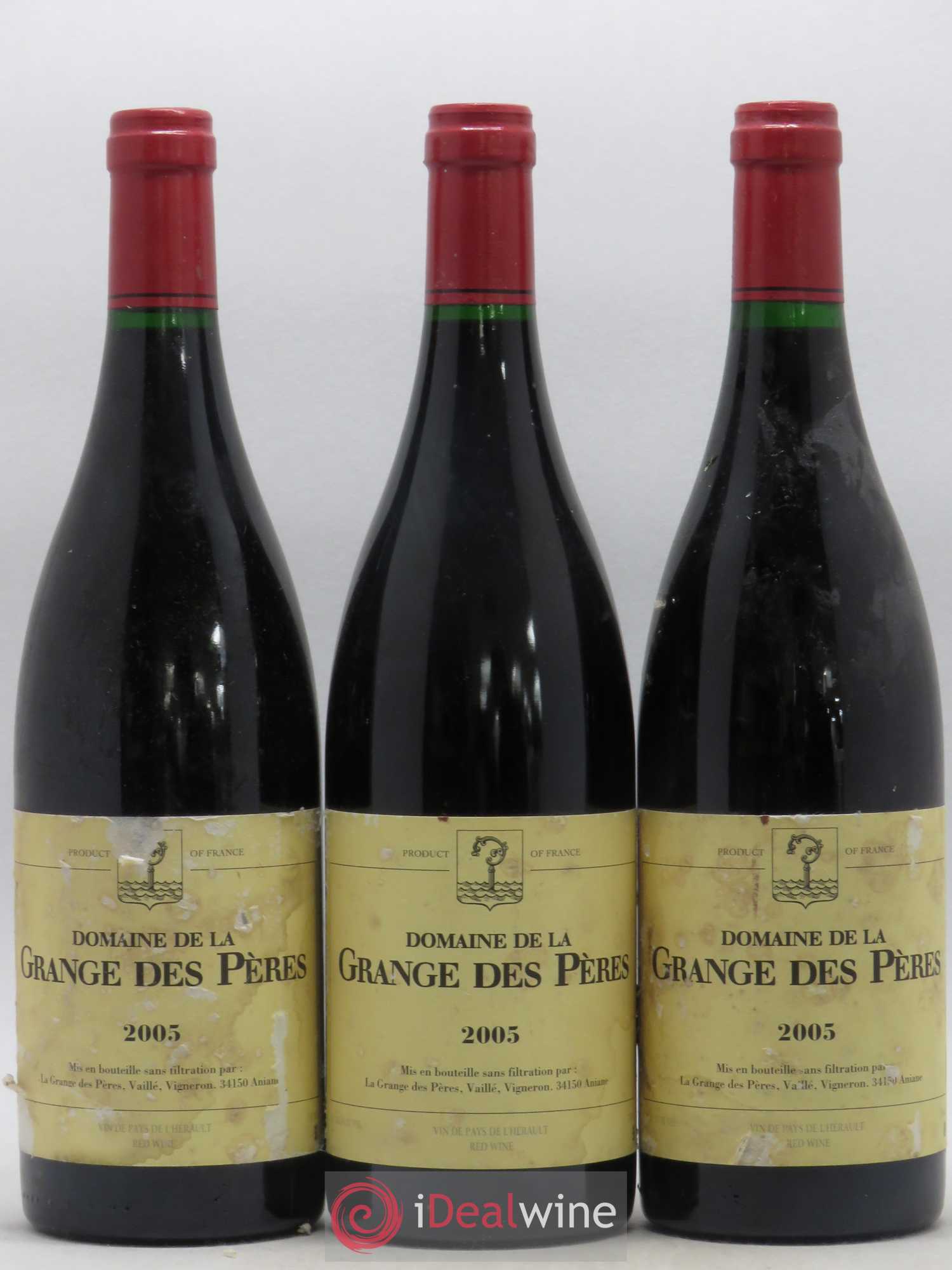 Pays d'Hérault Grange des Pères Laurent Vaillé 2005 - Lot de 3 bouteilles - 0
