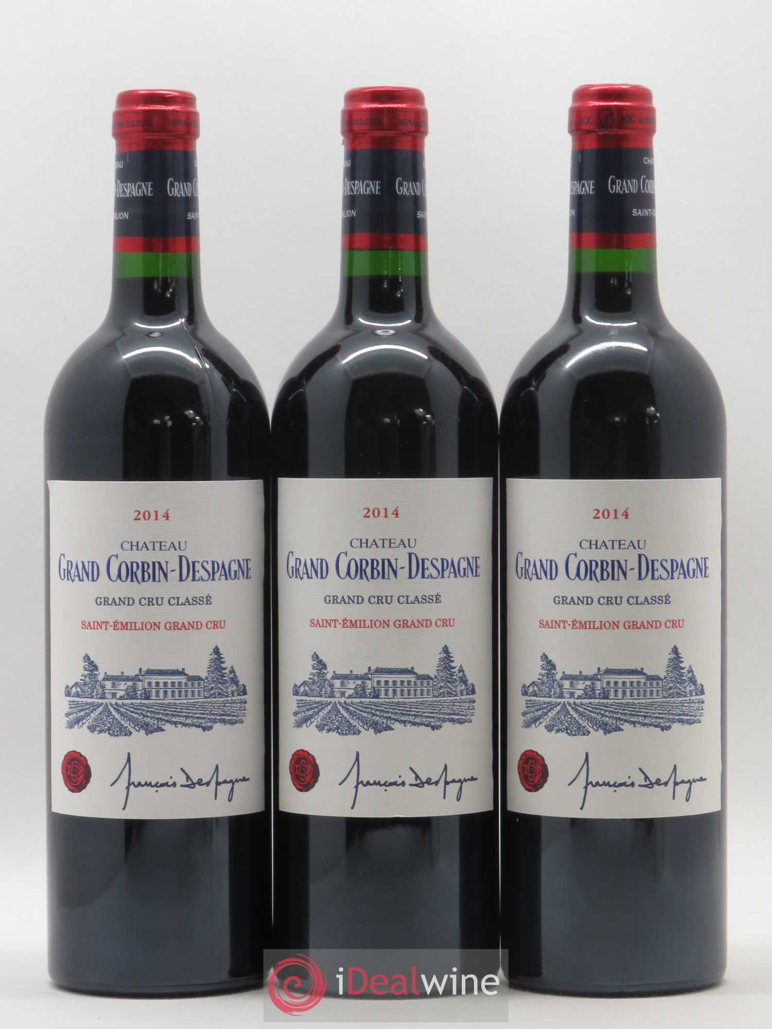 Château Grand Corbin Despagne Grand Cru Classé 2014 - Lot de 3 bouteilles - 0