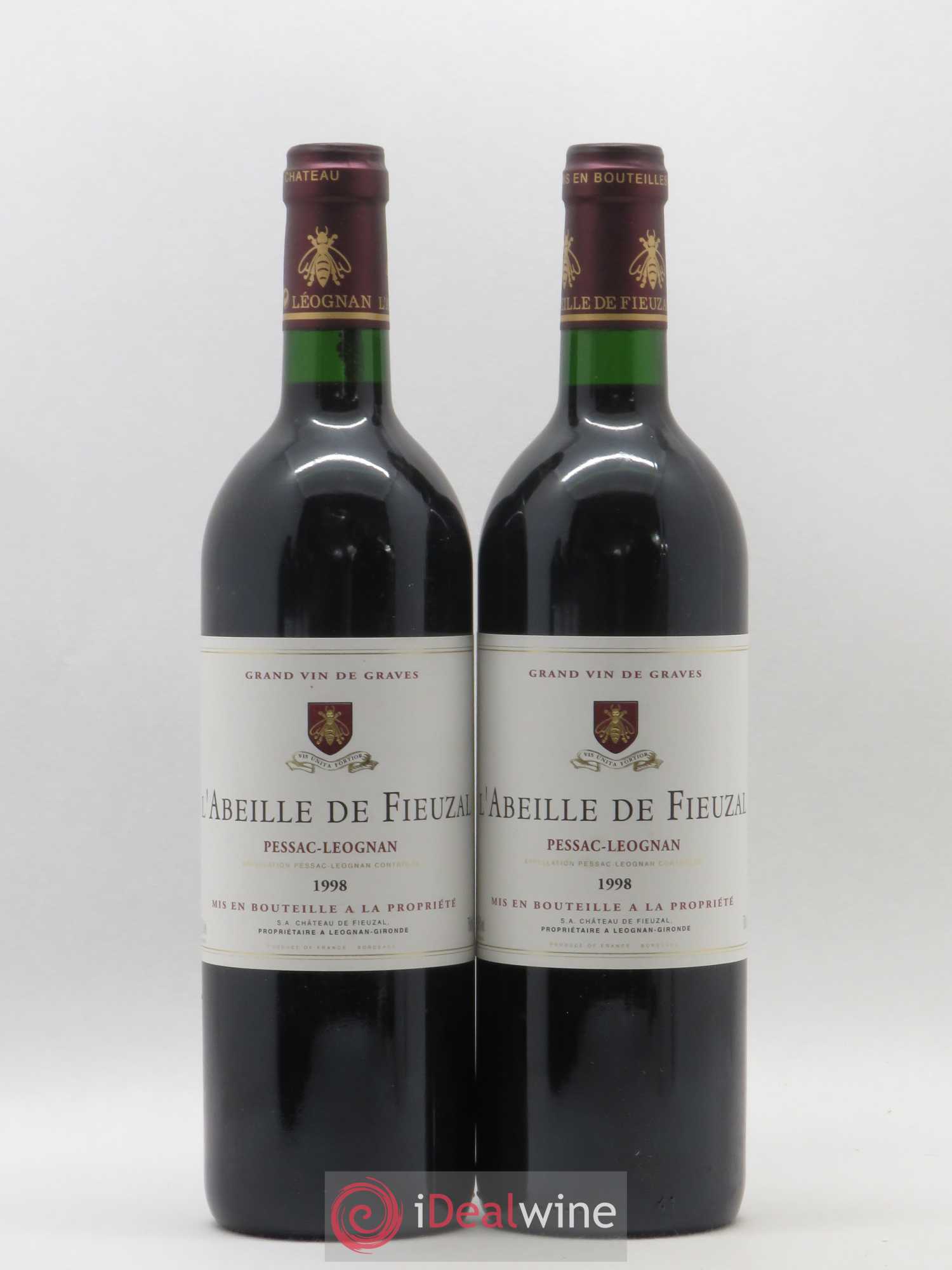 Abeille de Fieuzal 1998 - Lot de 2 bouteilles - 0