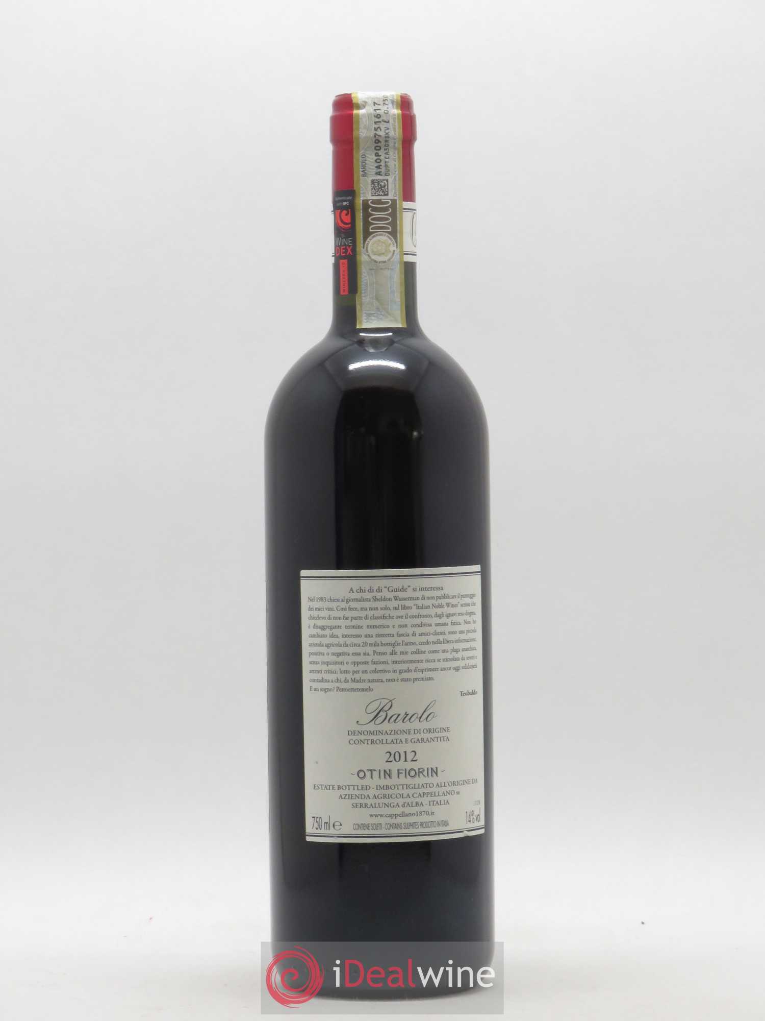 Barolo DOCG Pié Franco Cappellano 2012 - Lot de 1 bouteille - 1