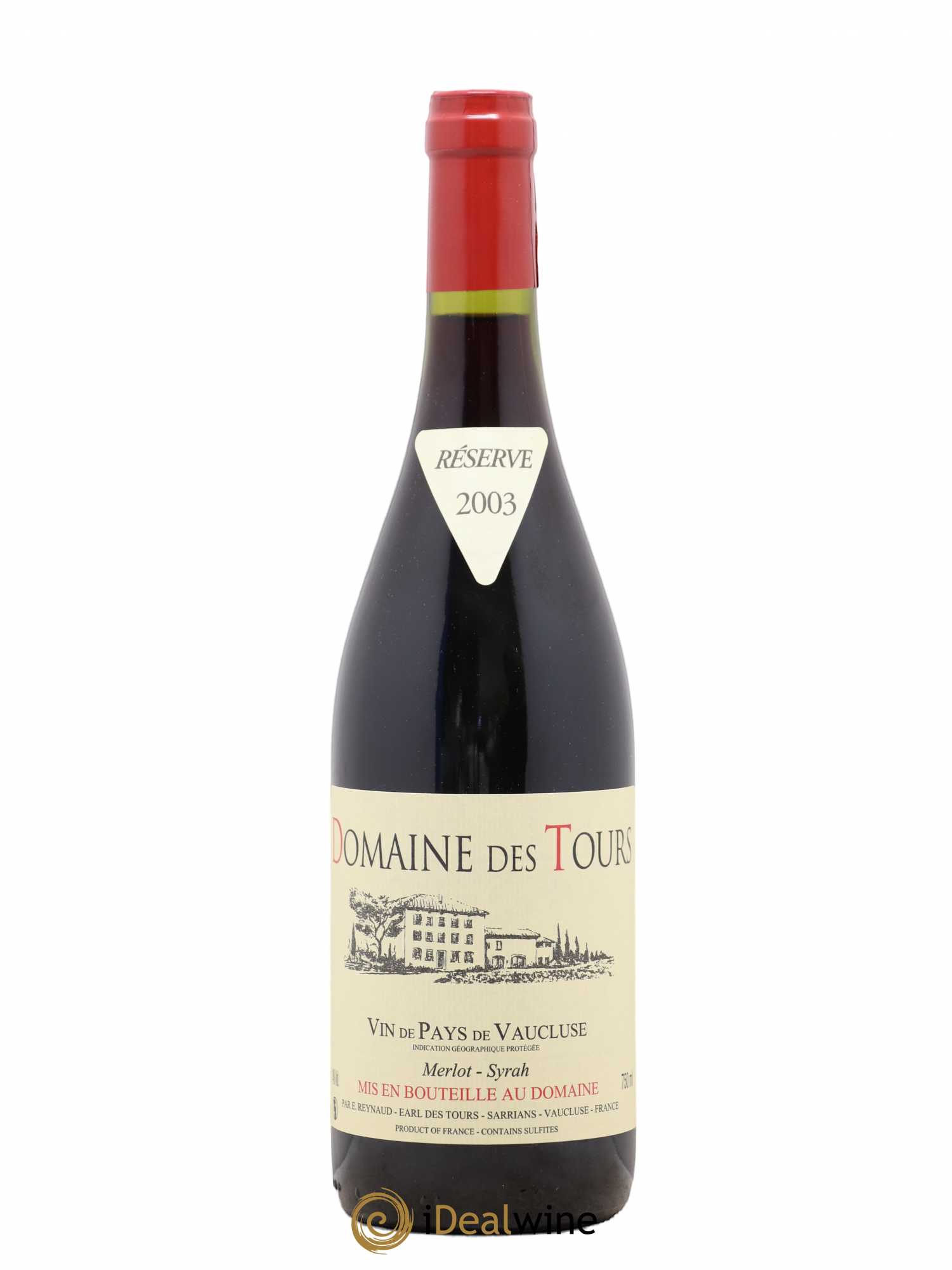 Vaucluse Domaine des Tours Merlot-Syrah Emmanuel Reynaud 2003 - Lot de 1 bouteille - 0
