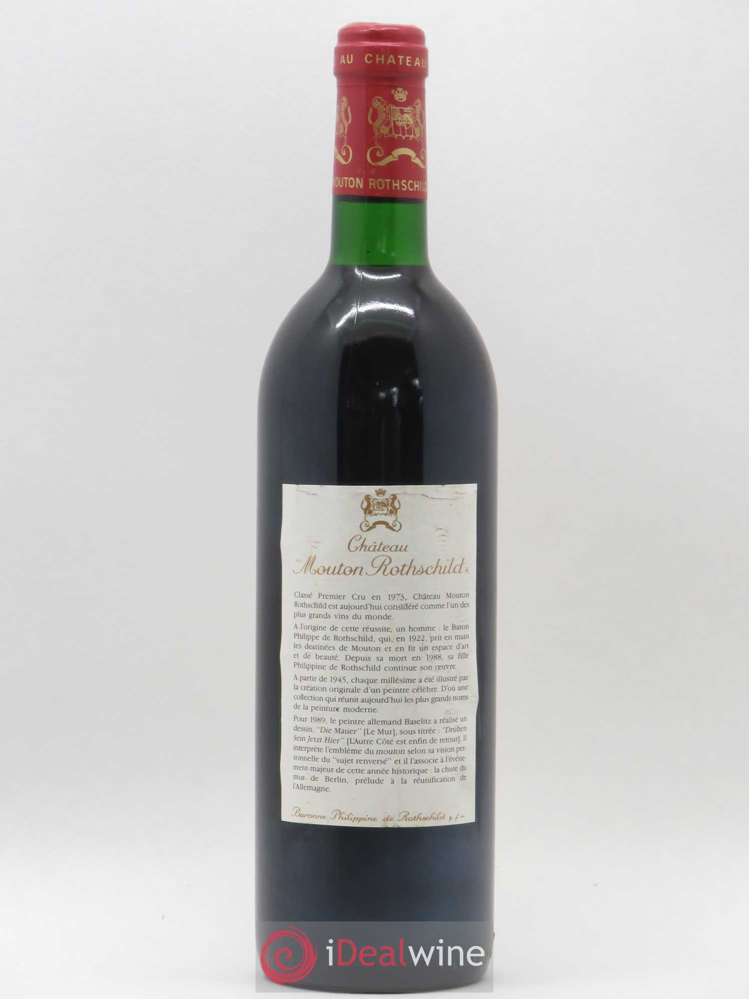 Château Mouton Rothschild 1er Grand Cru Classé 1989 - Lot de 1 bouteille - 1