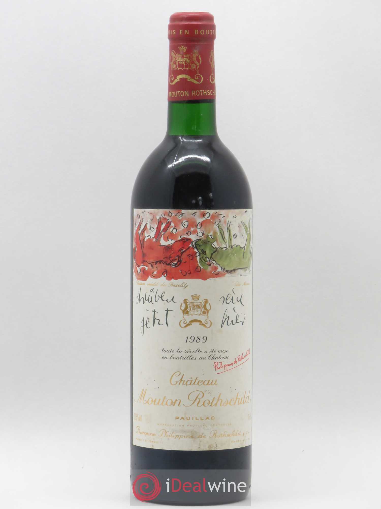 Château Mouton Rothschild 1er Grand Cru Classé 1989 - Lot de 1 bouteille - 0