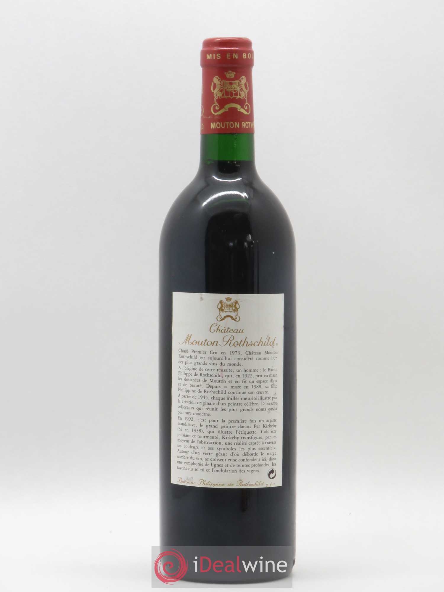 Château Mouton Rothschild 1er Grand Cru Classé 1992 - Lot de 1 bouteille - 1