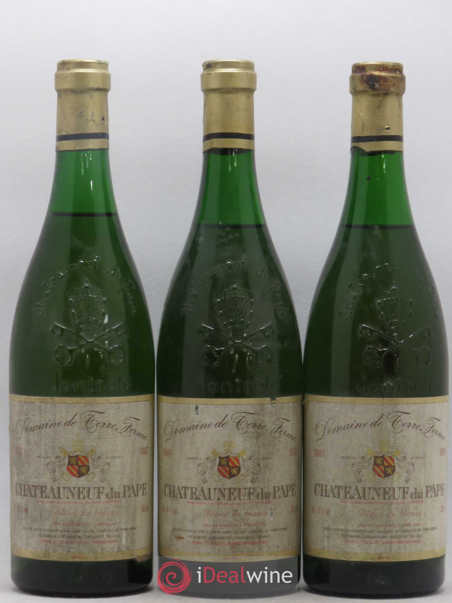 Châteauneuf-du-Pape Cuvée Blanc de Blancs Domaine Terre Ferme 1987 - Posten von 3 Flaschen - 0