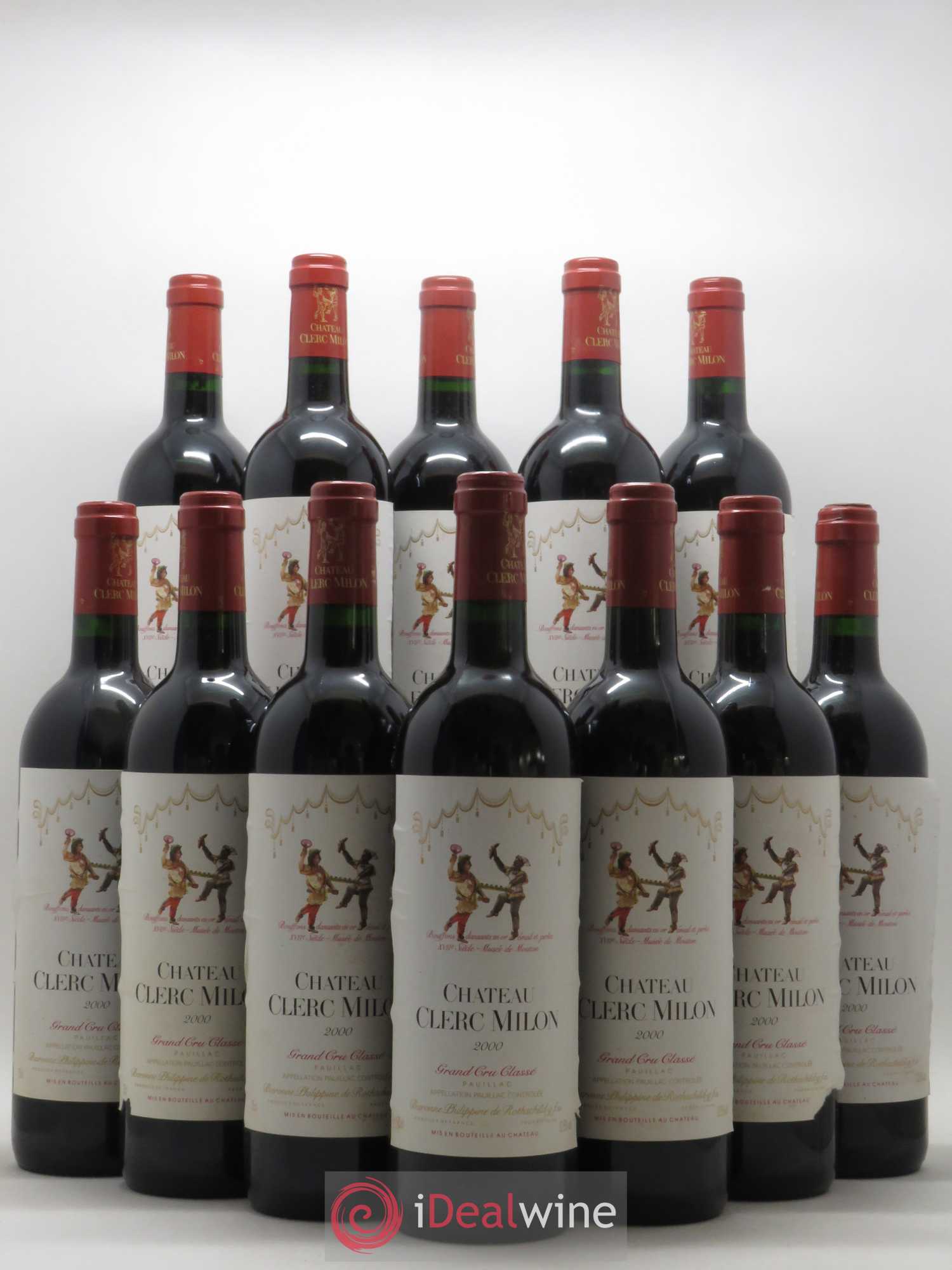 Château Clerc Milon 5ème Grand Cru Classé 2000 - Lot de 12 bouteilles - 0