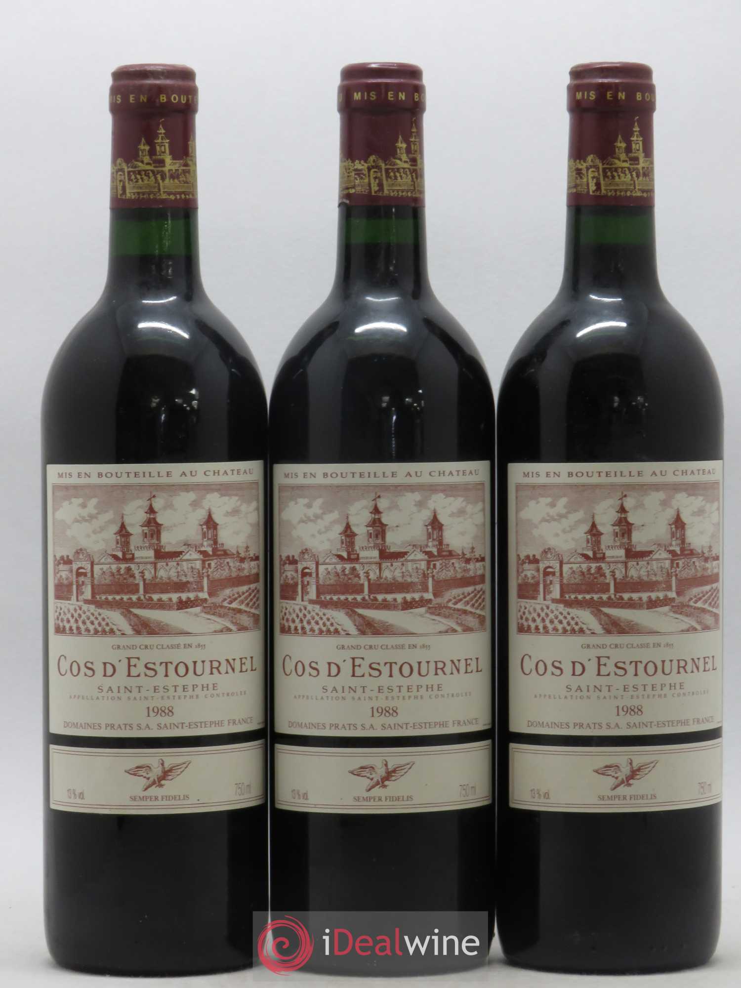Cos d'Estournel 2ème Grand Cru Classé 1988 - Lot de 3 bouteilles - 0