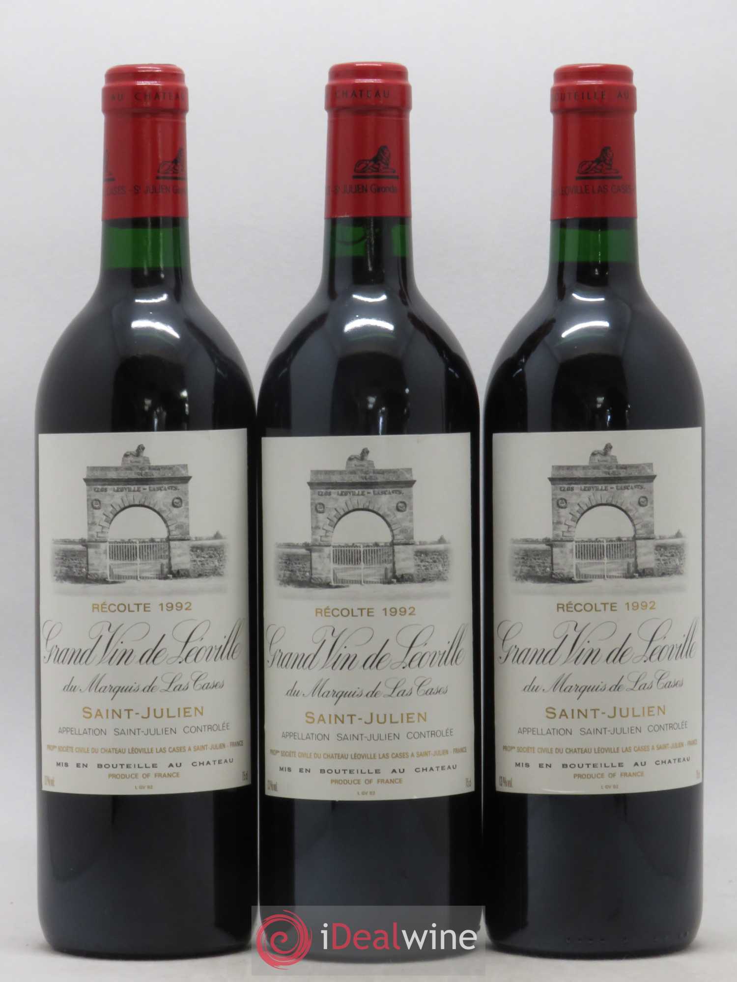 Château Léoville Las Cases 2ème Grand Cru Classé 1992 - Lot de 3 bouteilles - 0
