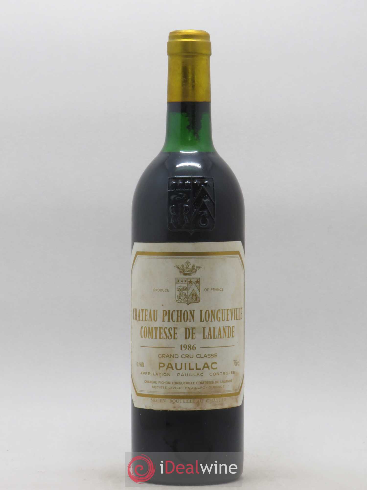 Château Pichon Longueville Comtesse de Lalande 2ème Grand Cru Classé 1986 - Lot de 1 bouteille - 0