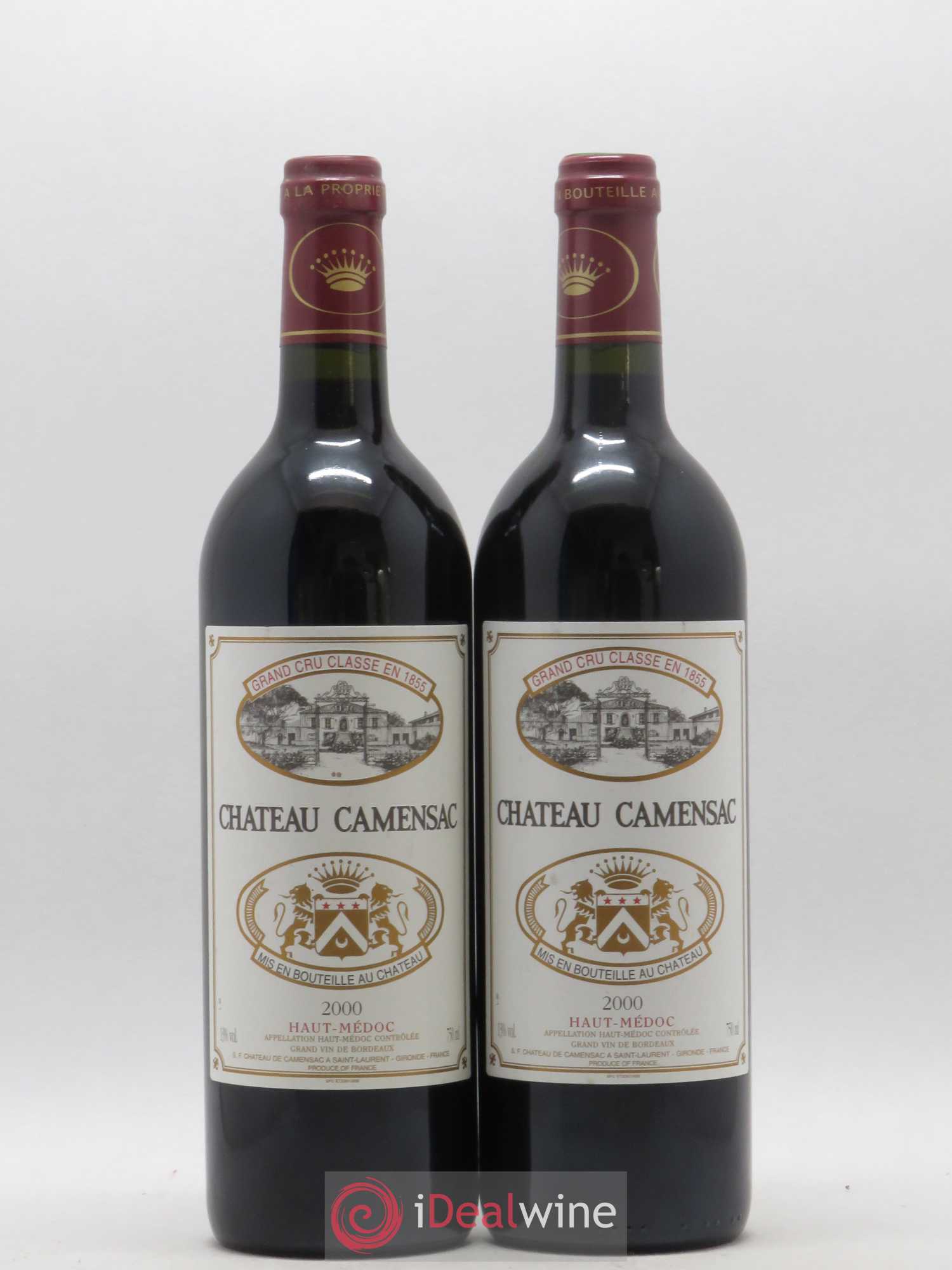 Château Camensac 5ème Grand Cru Classé 2000 - Lot de 2 bouteilles - 0