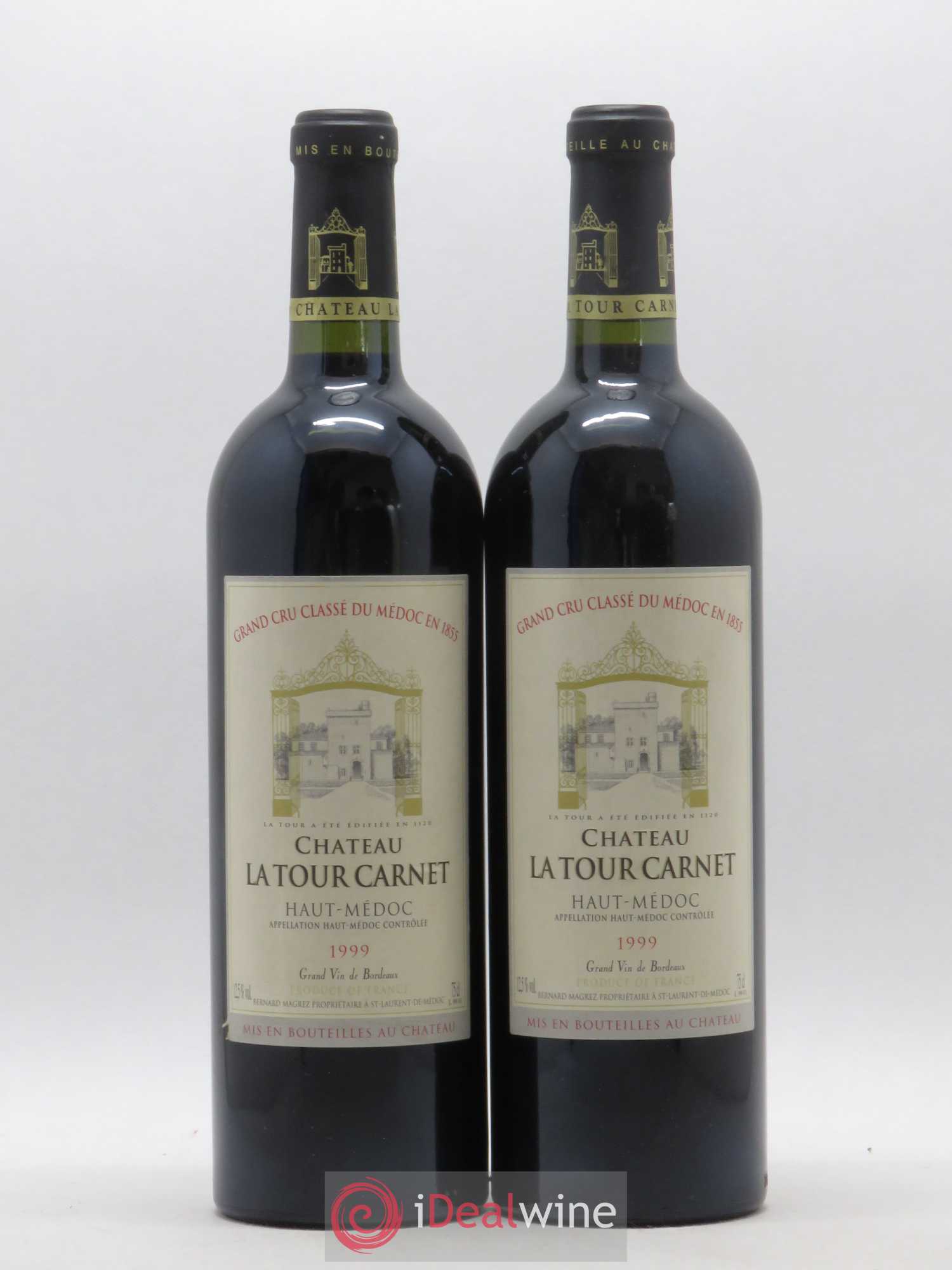 Château la Tour Carnet 4ème Grand Cru Classé 1999 - Lot de 2 bouteilles - 0