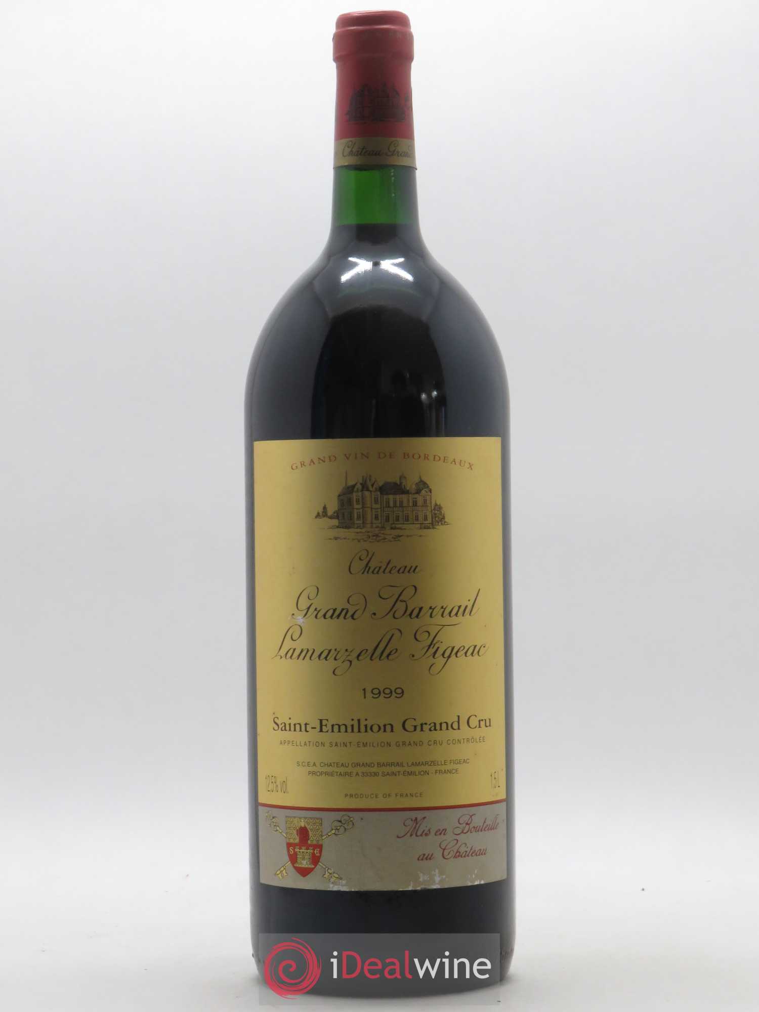 Château Grand Barrail Lamarzelle Figeac Grand Cru Classé 1999 - Lot de 1 magnum - 0