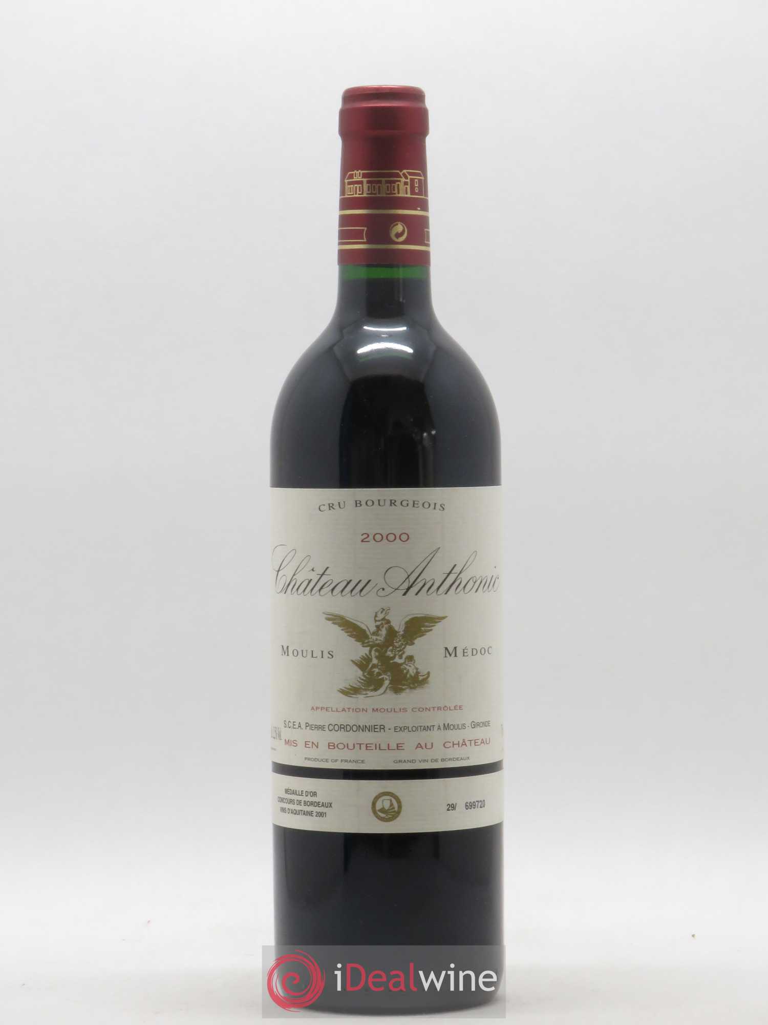 Château Anthonic Cru Bourgeois 2000 - Lot de 1 bouteille - 0